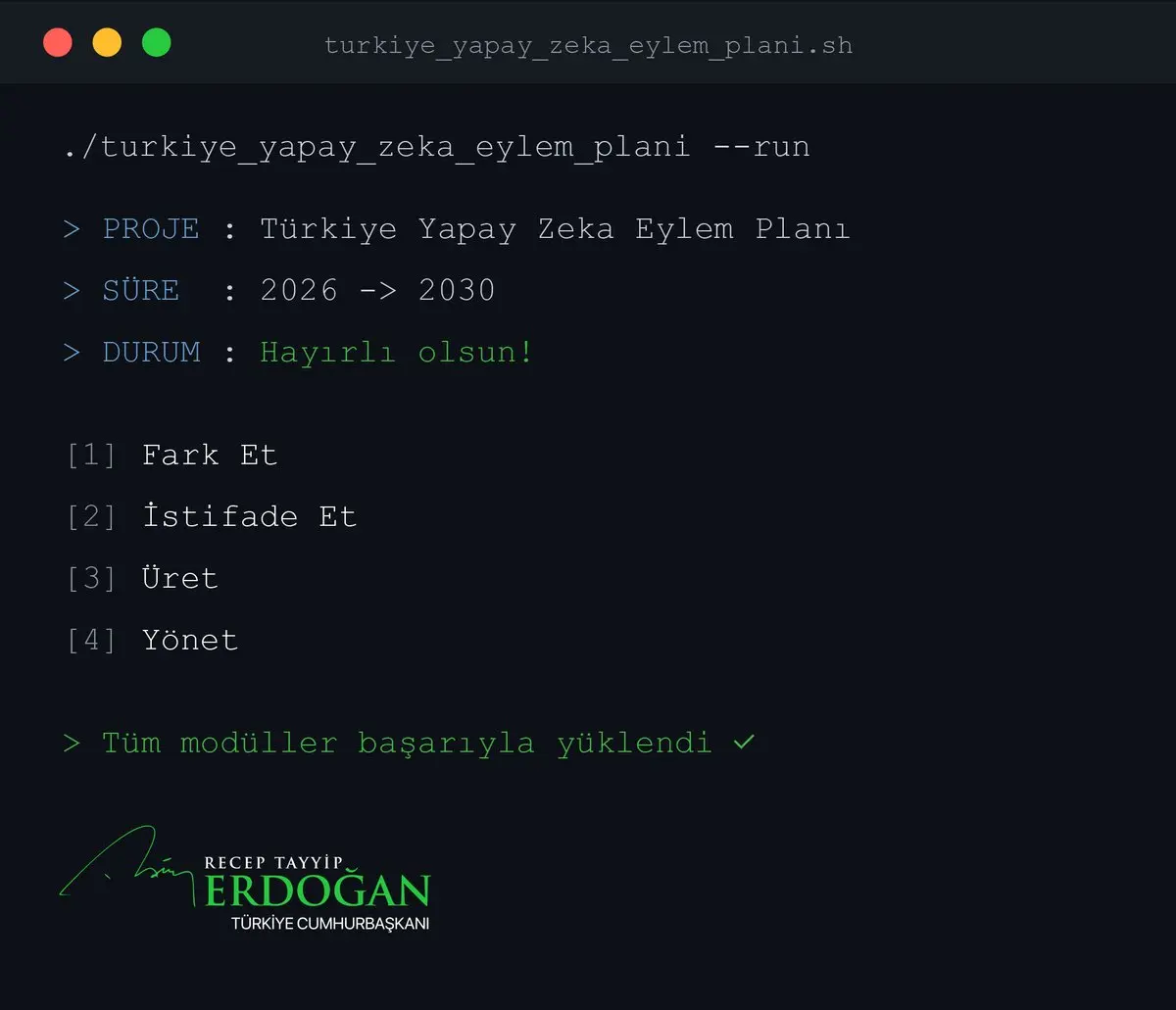 Türkiye Yapay Zekâ Eylem Planı Hazırlandı