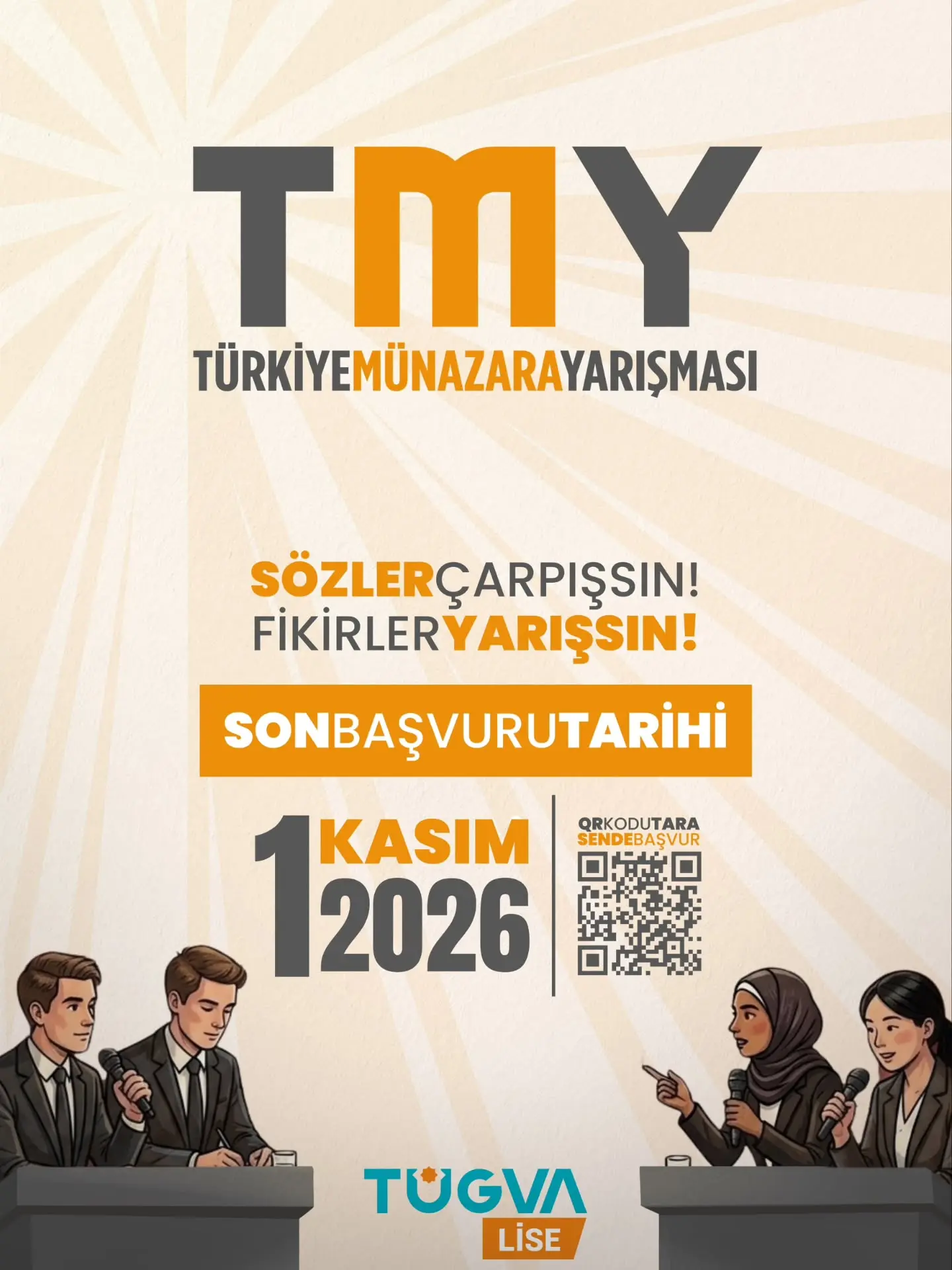 TÜGVA Lise Münazara Yarışması Başvuruları Devam Ediyor