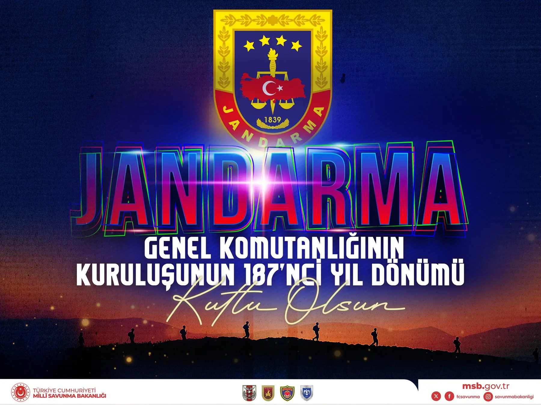 Jandarma Genel Komutanlığı'nın 187. yılı kutlandı