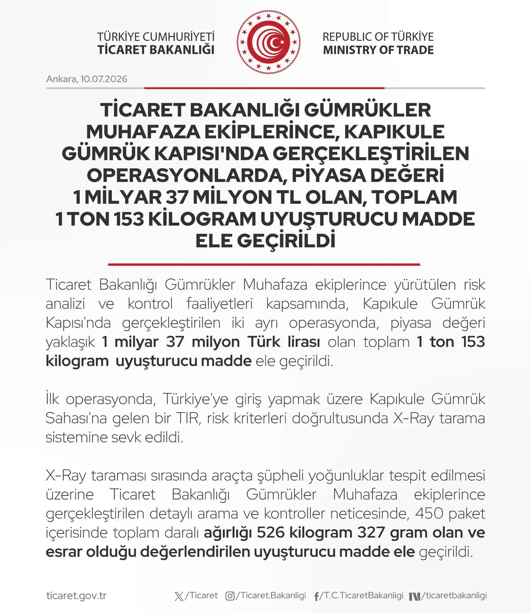 Kapıkule Sınır Kapısı'nda 1 ton uyuşturucu ele geçirildi