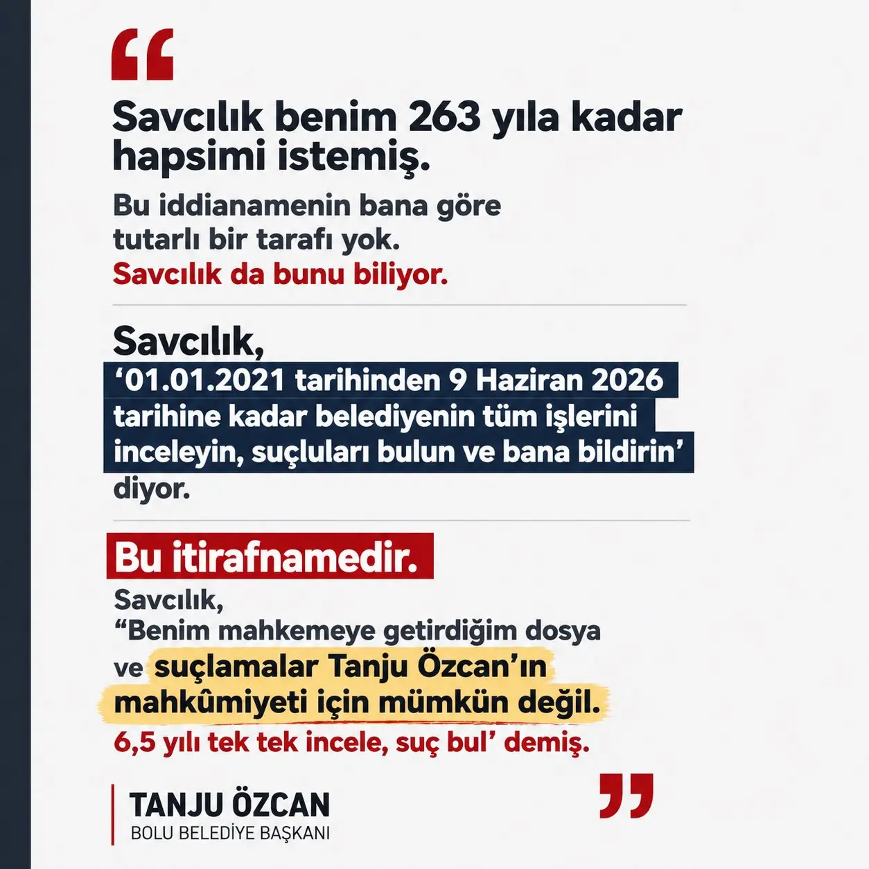 Bolu halkına yönelik açıklama yaptı