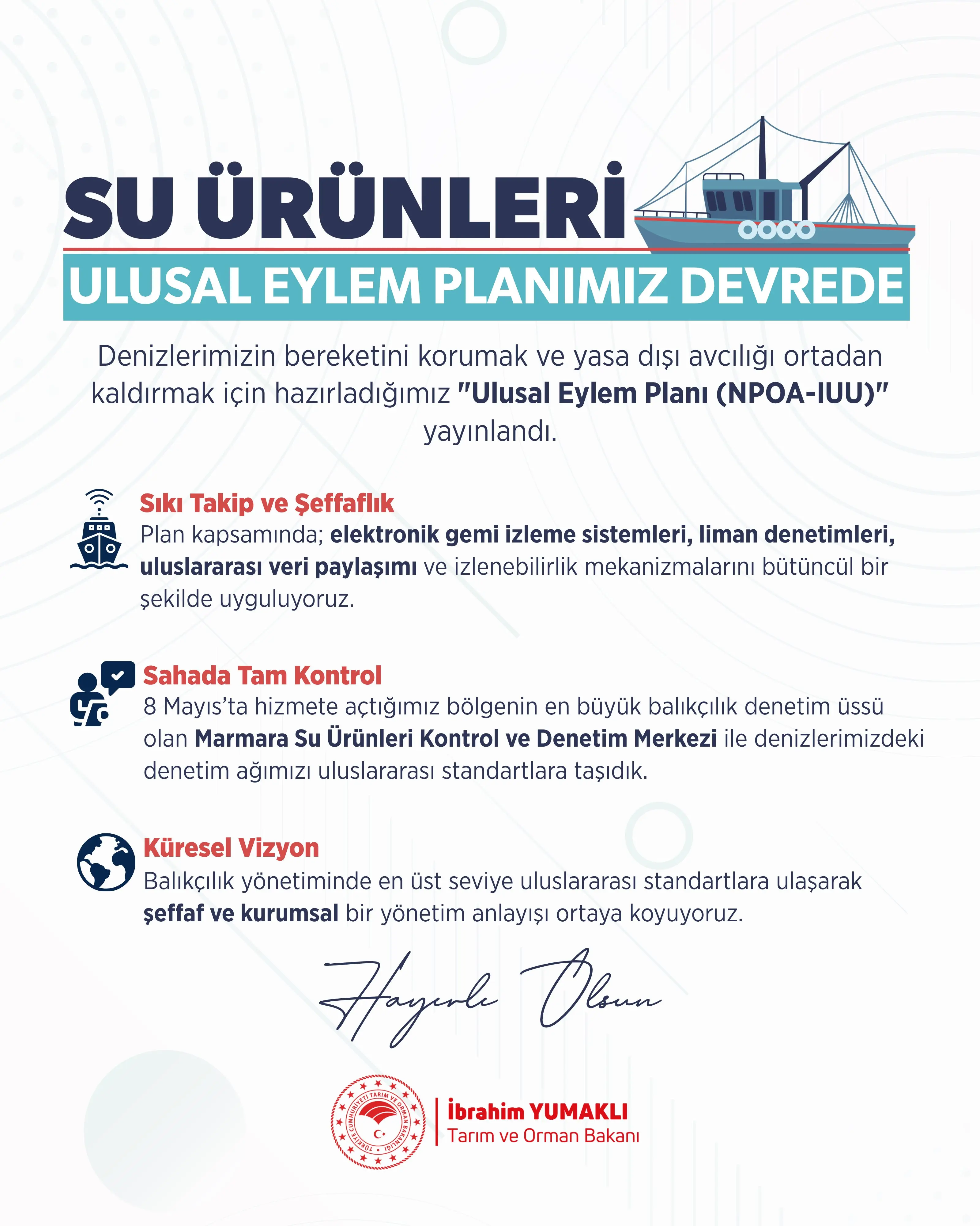 Ulusal Eylem Planı su ürünleri sürdürülebilirliği için hazırlandı