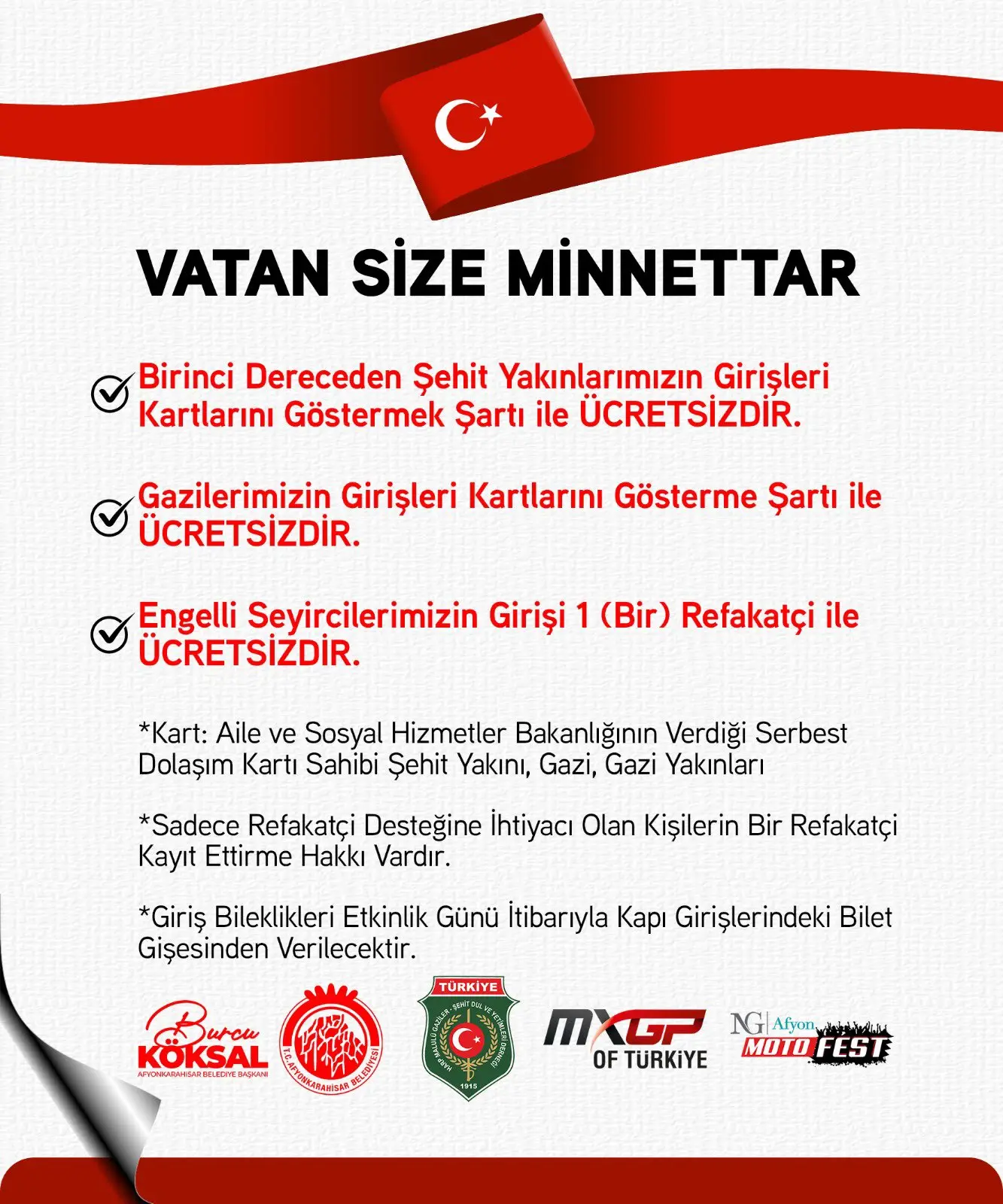 Şehit yakınları ve gazilere MotoFest ücretsiz giriş imkanı