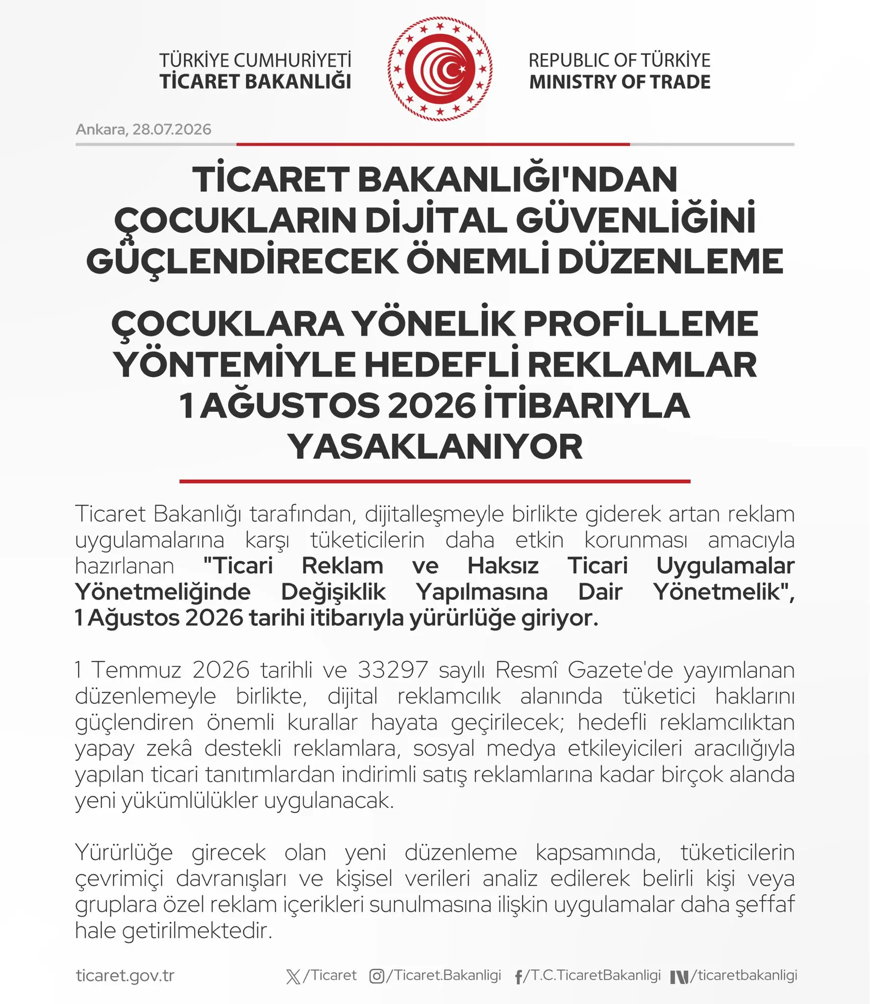 Çocukların dijital güvenliği için yeni düzenleme