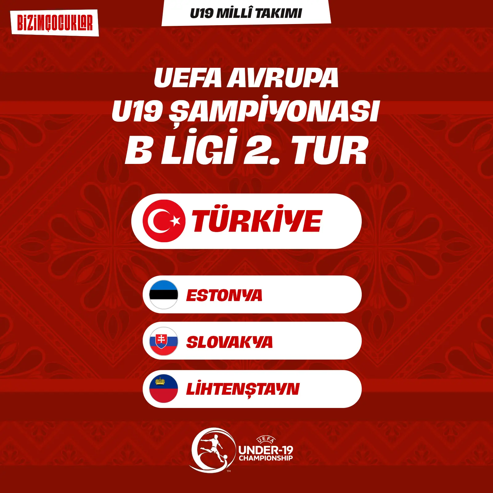 U19 Milli Takımı'nın rakipleri belirlendi