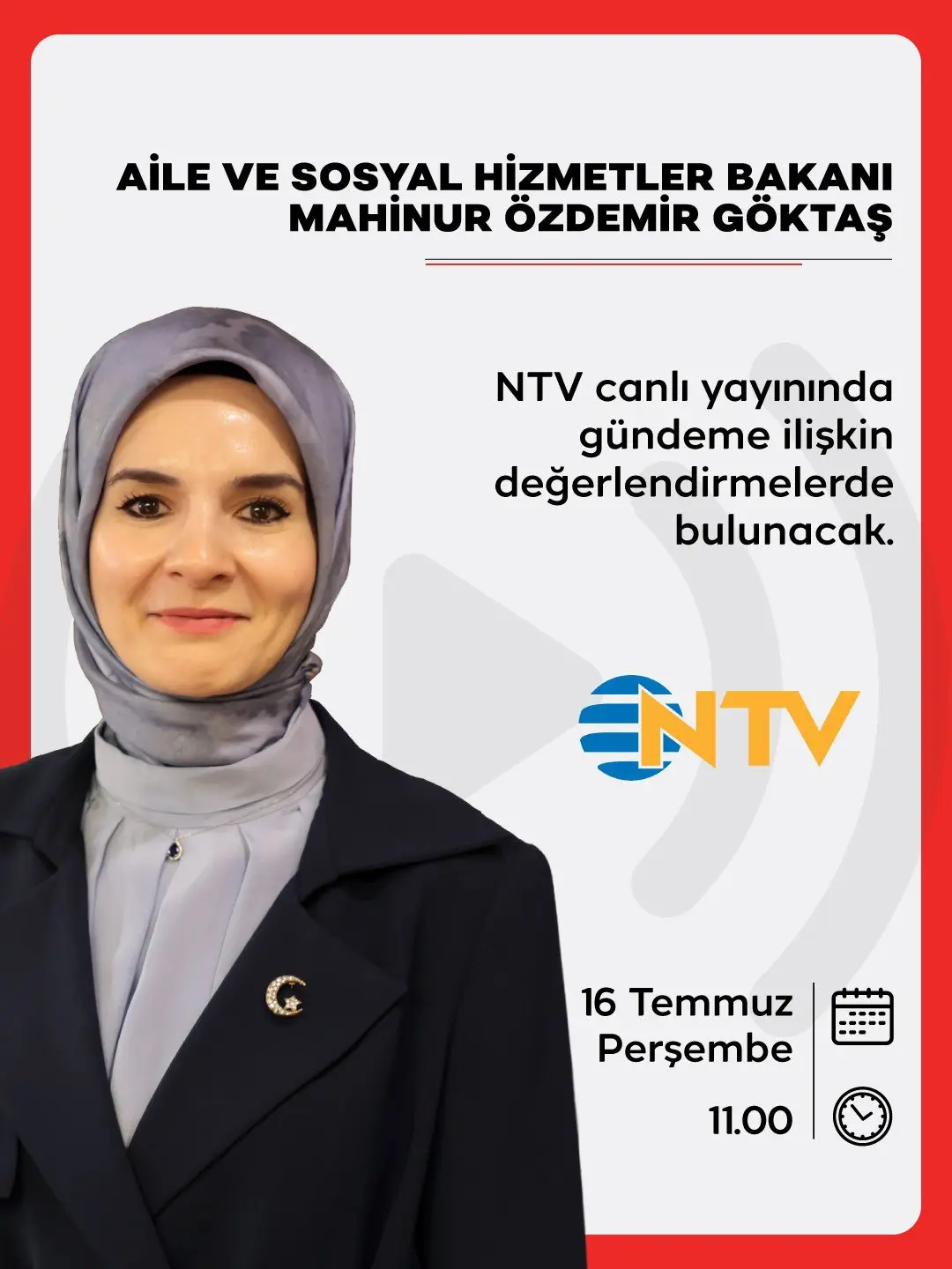 Bakan Mahinur Özdemir Göktaş NTV'de Canlı Yayında