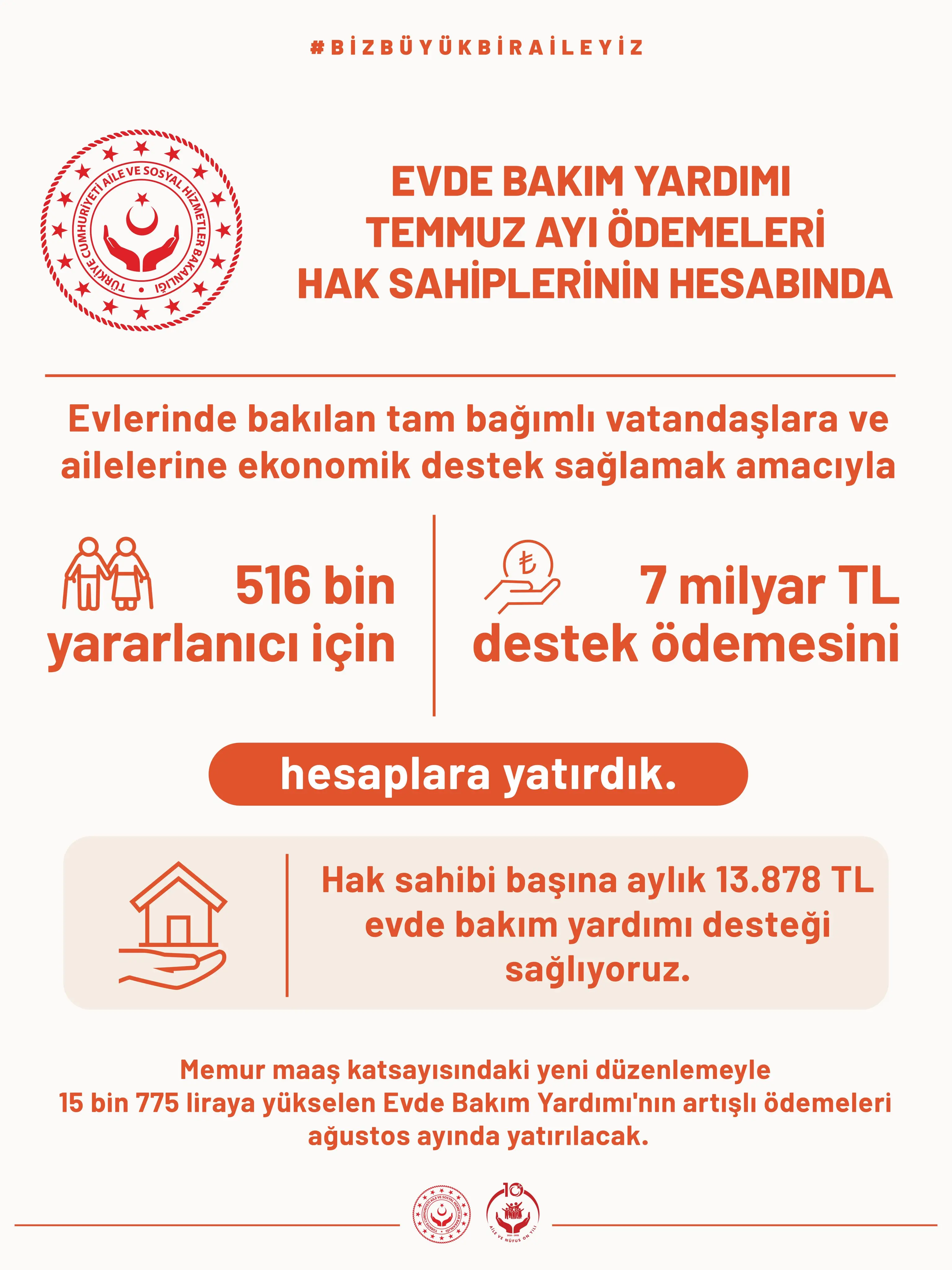 Engelli vatandaşlara aylık 15,775 lira destek