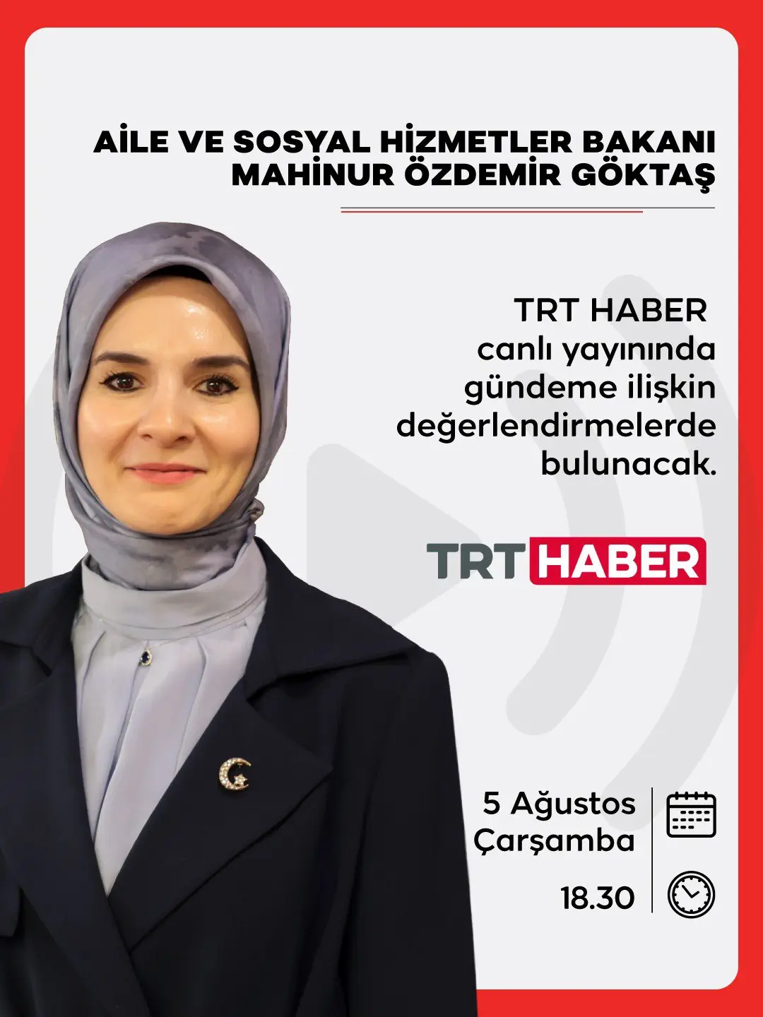 Bakan Özdemir Göktaş, TRT Haber'de açıklamalarda bulunacak
