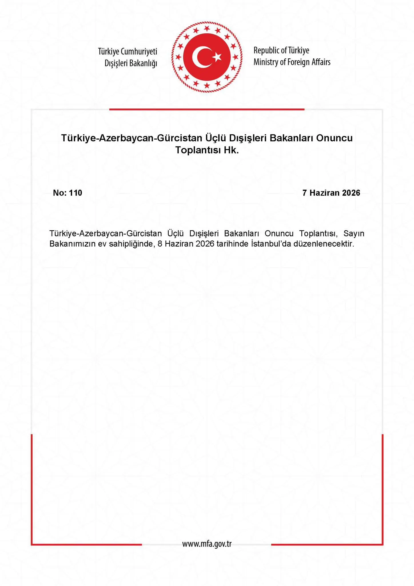 Türkiye, Azerbaycan ve Gürcistan Dışişleri Bakanları Toplandı