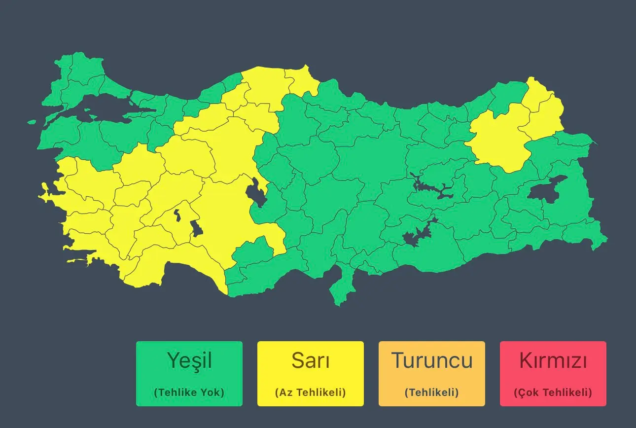 18 Haziran 2026'da yerel sağanak yağış ve fırtına bekleniyor