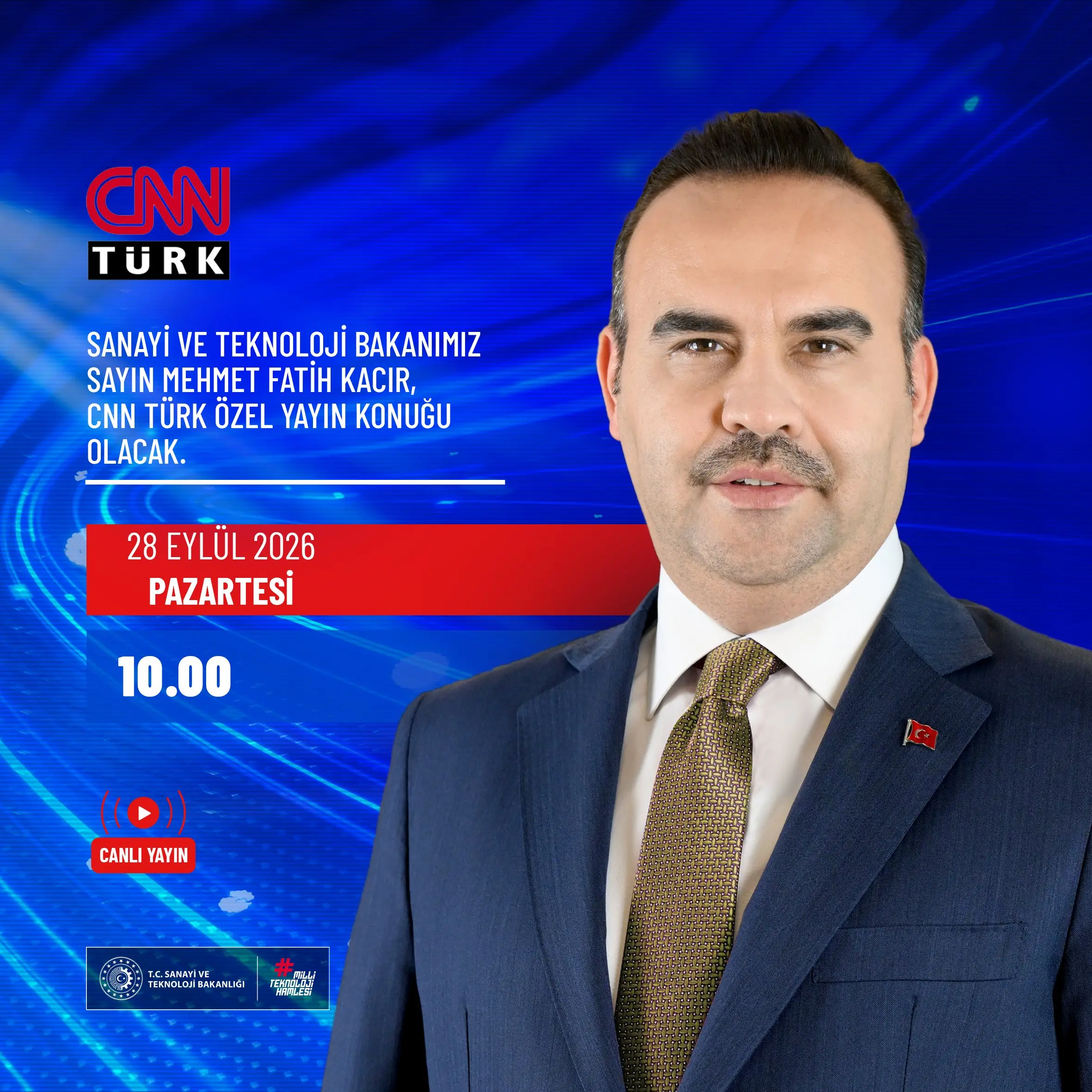 Bakan Kacır, CNN Türk'te Özel Yayına Katılacak