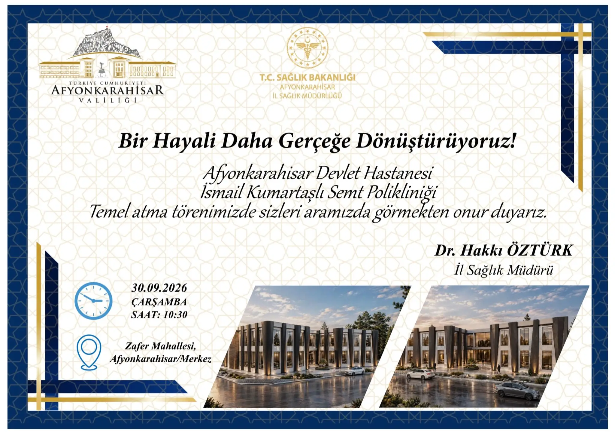 Afyonkarahisar'da yeni poliklinik temel atma töreni