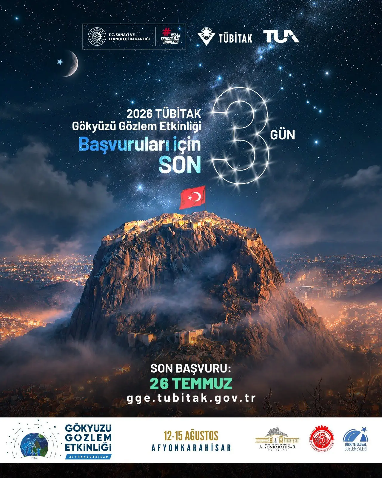 TÜBİTAK Gökyüzü Gözlem Etkinliği için başvurular başladı