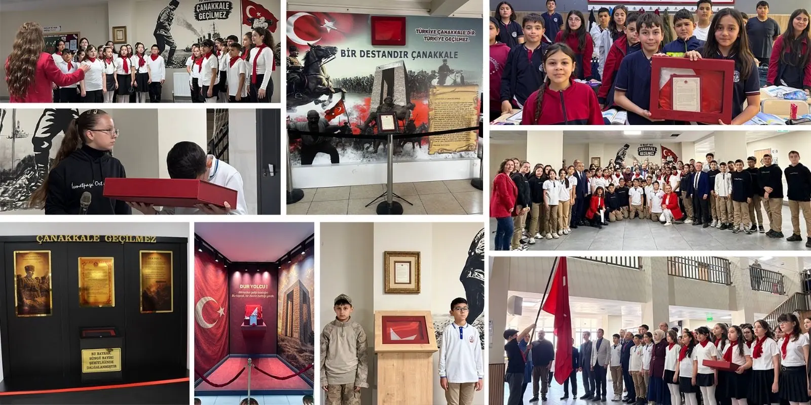 Çanakkale Şehitliği Bayrakları Öğrencilere Teslim Edildi