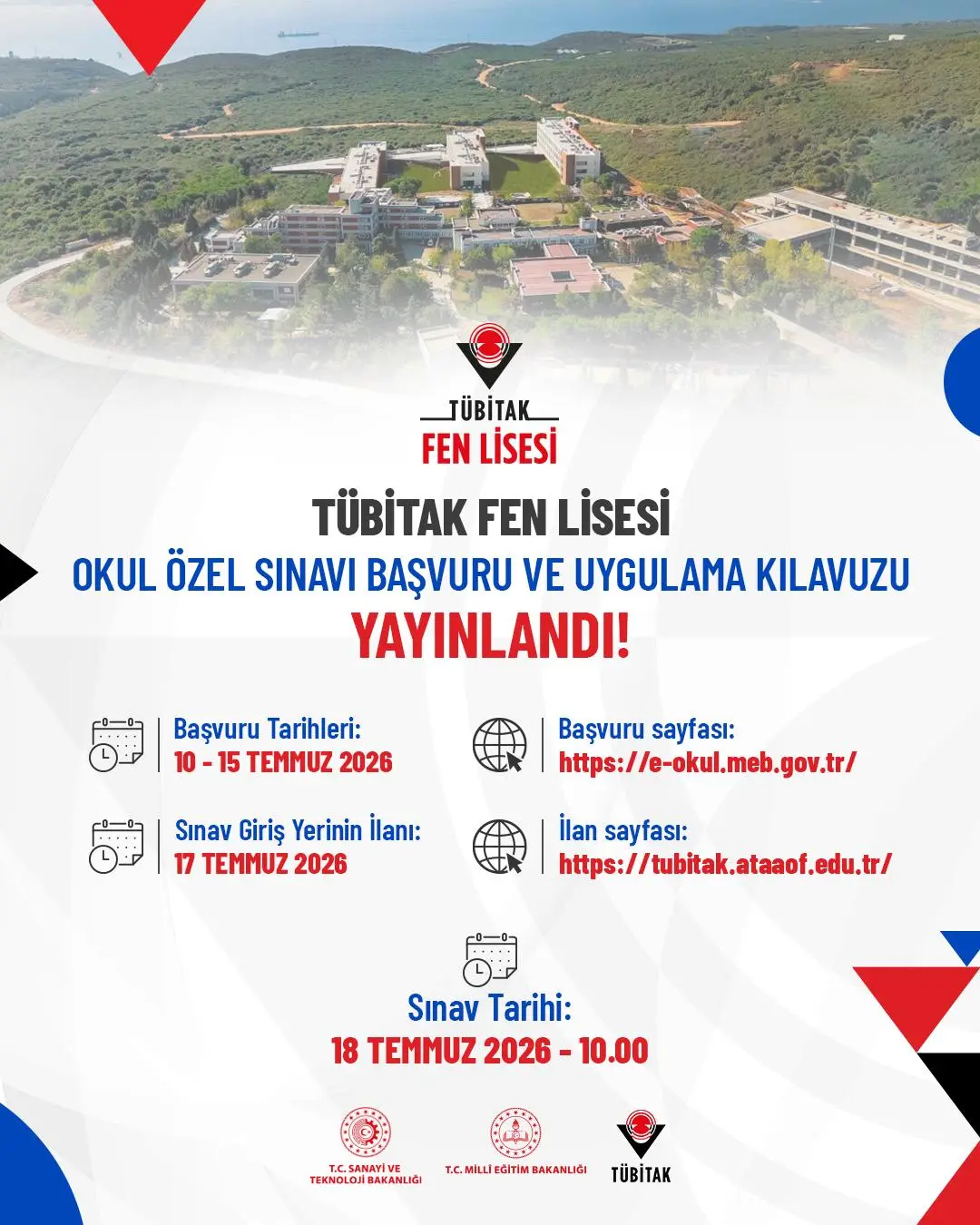 TÜBİTAK Fen Lisesi Sınav Kılavuzu Yayınlandı