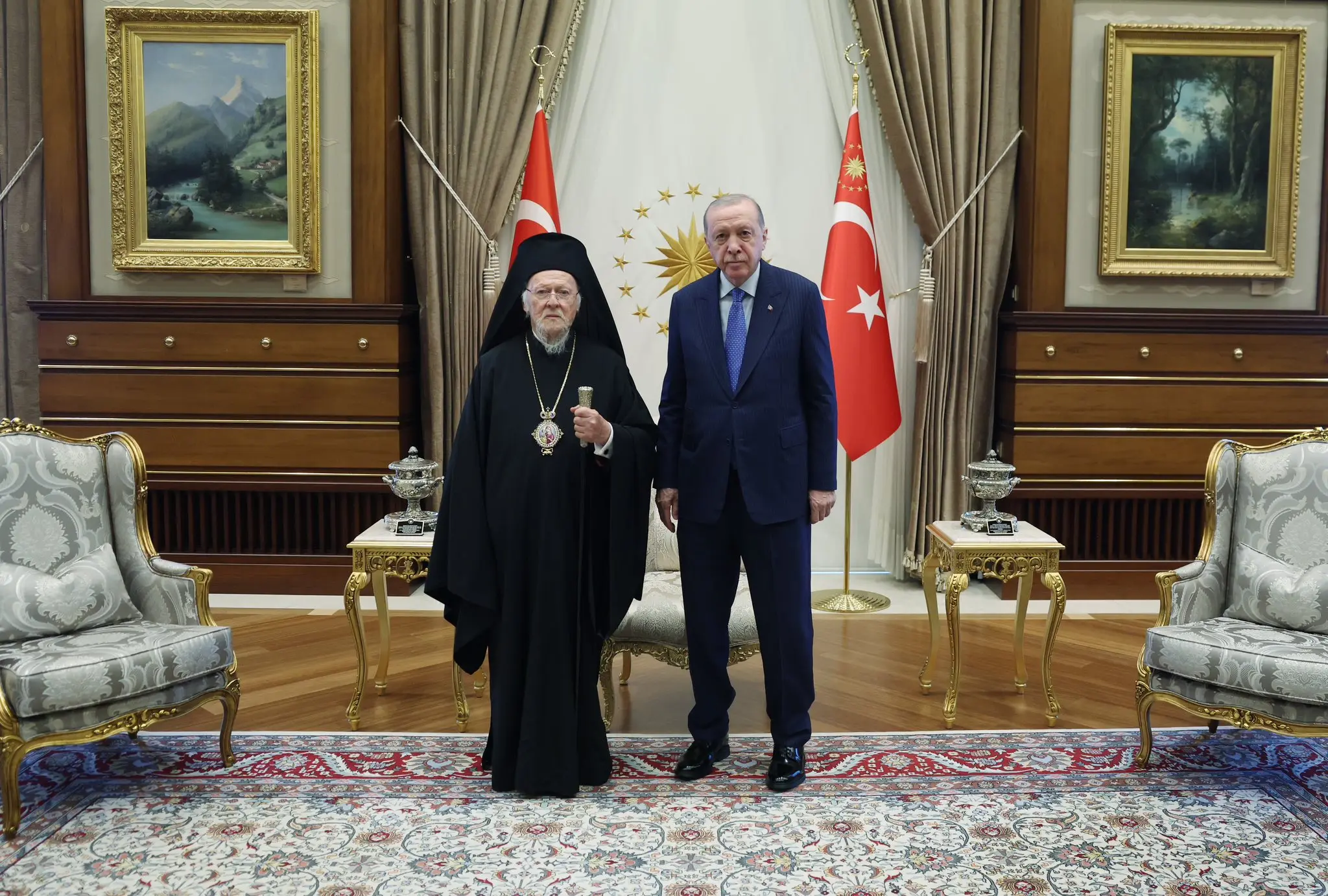 Cumhurbaşkanı Erdoğan, Ekümenik Patrik Bartholomeos'u kabul etti