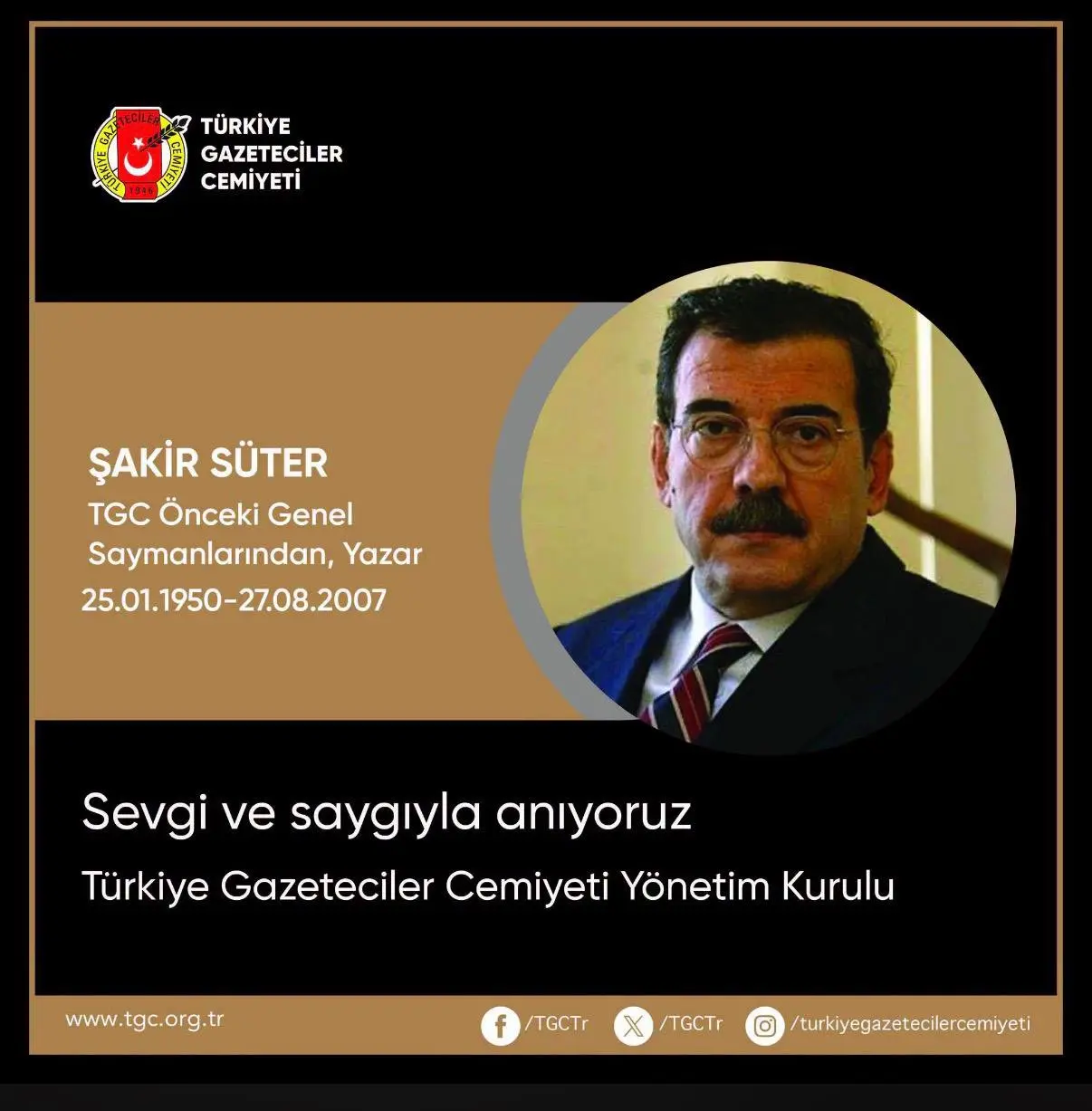 Şakir Süter, 19. ölüm yıldönümünde anıldı