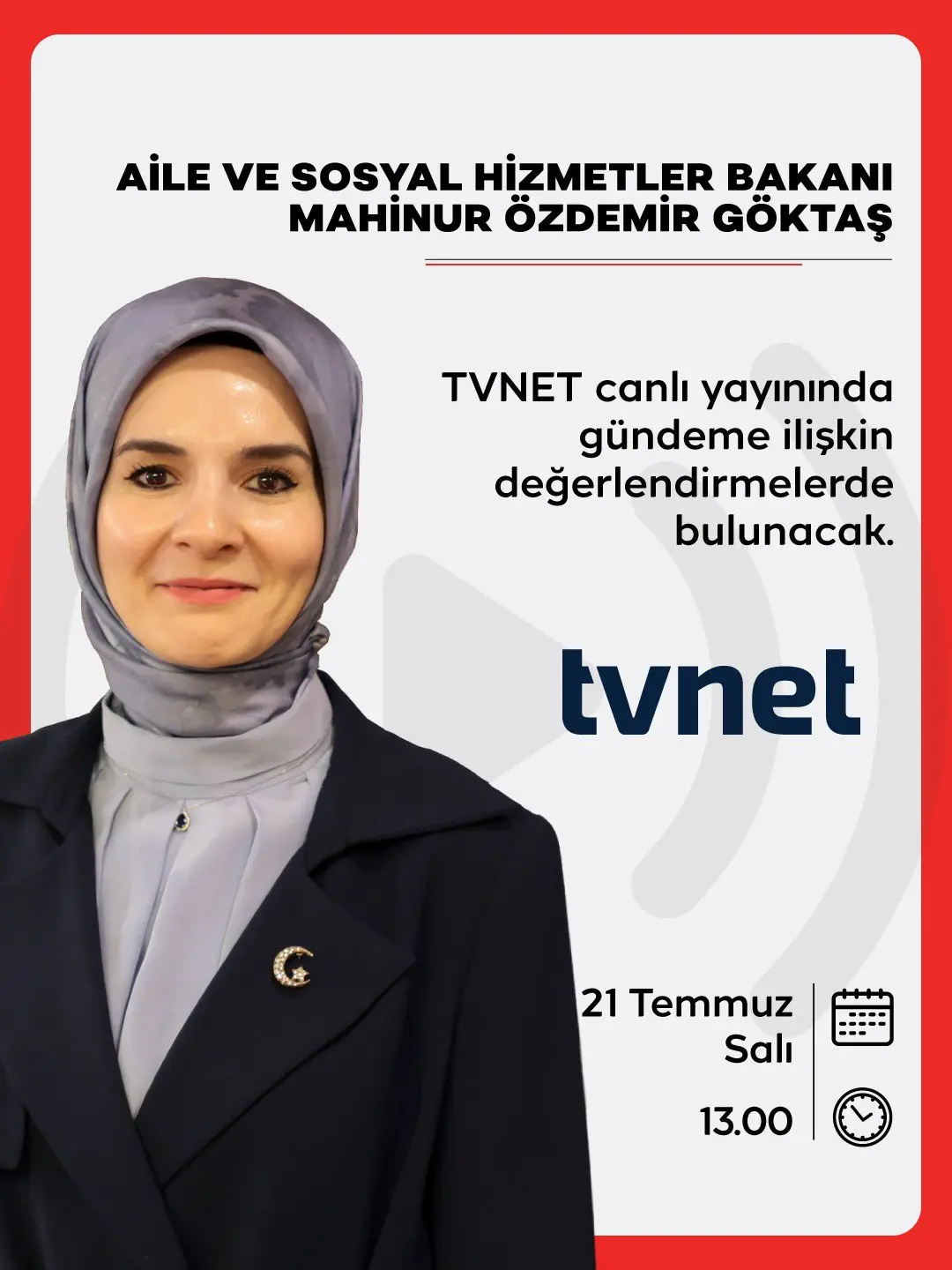 Bakan Özdemir Göktaş TVNET'te Canlı Yayında Değerlendirme Yapacak