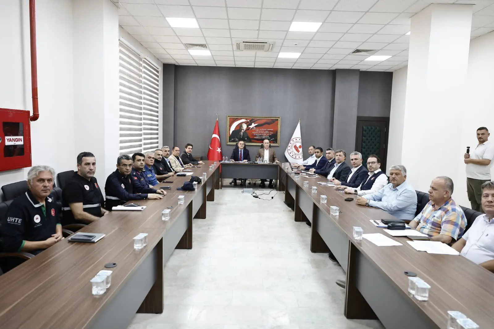 Yangın afetinde koordinasyon toplantısı yapıldı