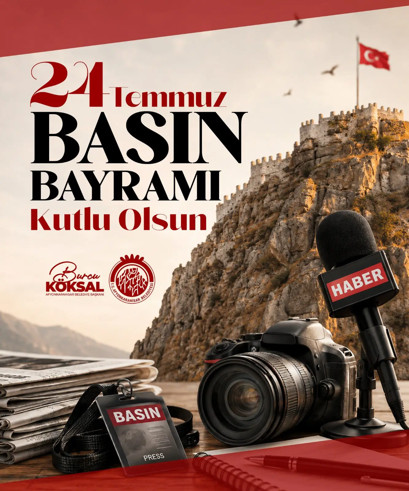 24 Temmuz Basın Günü'nde gazetecilere kutlama