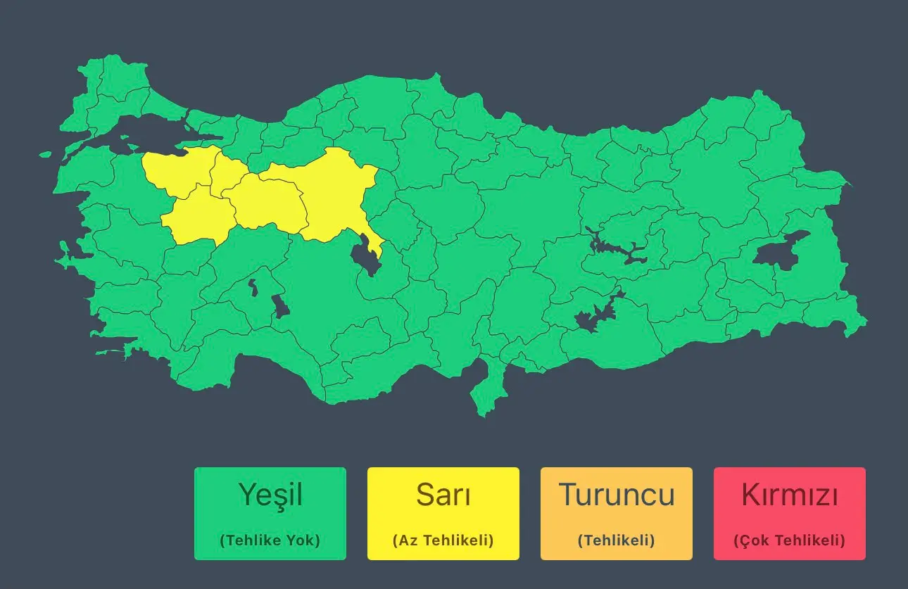 Bilecik ve çevresinde gök gürültülü sağanak bekleniyor