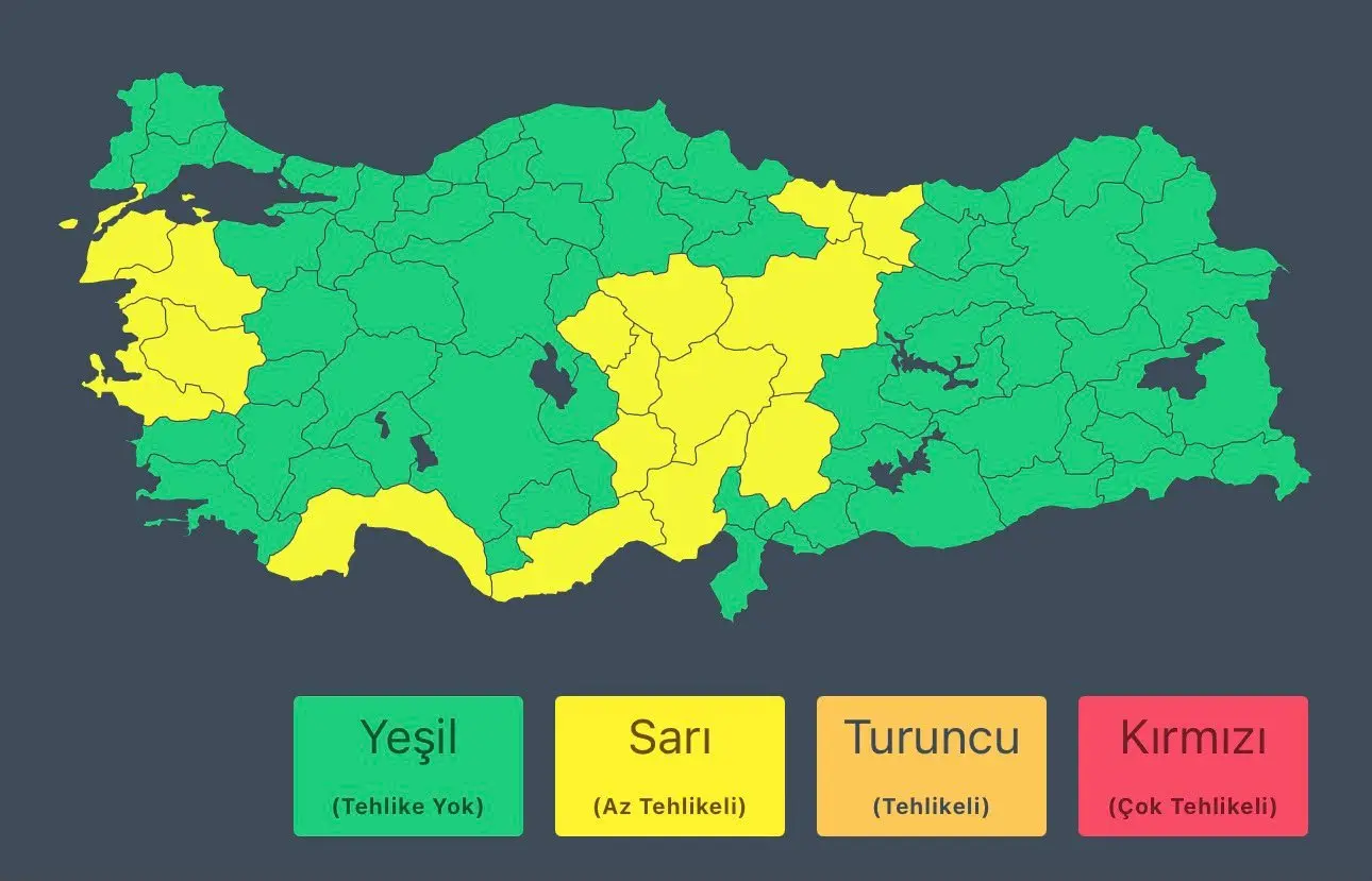 Karadeniz ve bazı illerde fırtına uyarısı