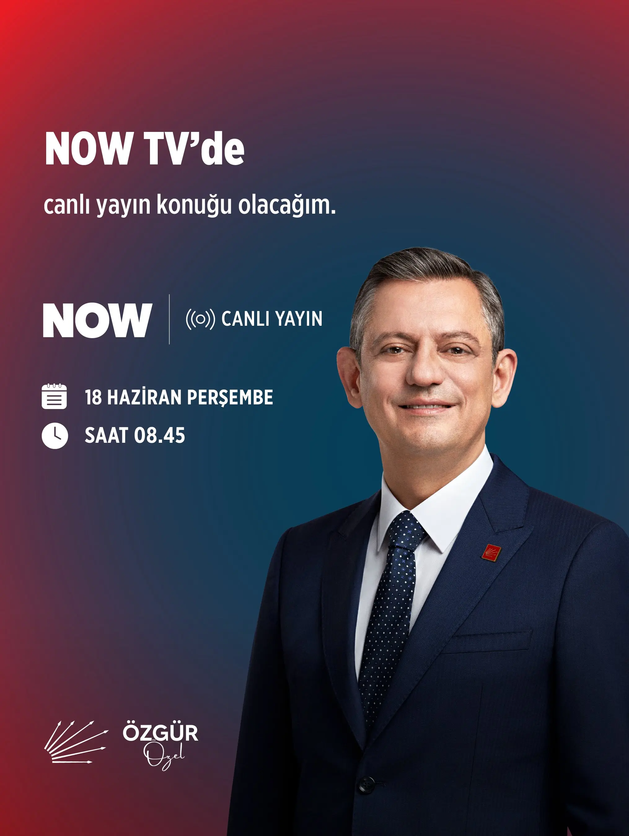NOW TV'de Yarın Canlı Yayın Konuğu Olacak
