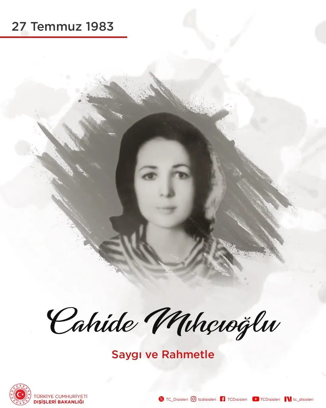 Cahide Mıhçıoğlu, 1983'te terör saldırısında şehit oldu