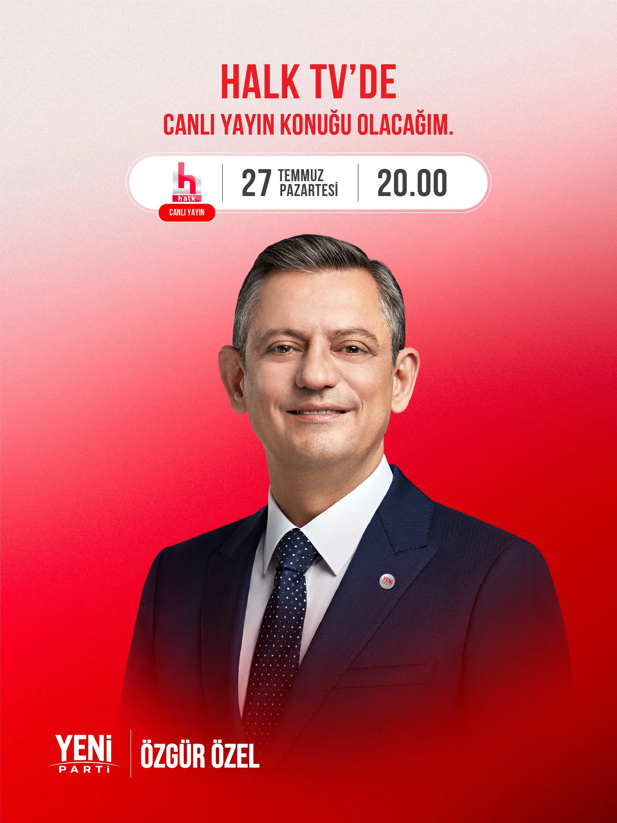 Halk TV'de canlı yayın konuğu olacağı açıklandı