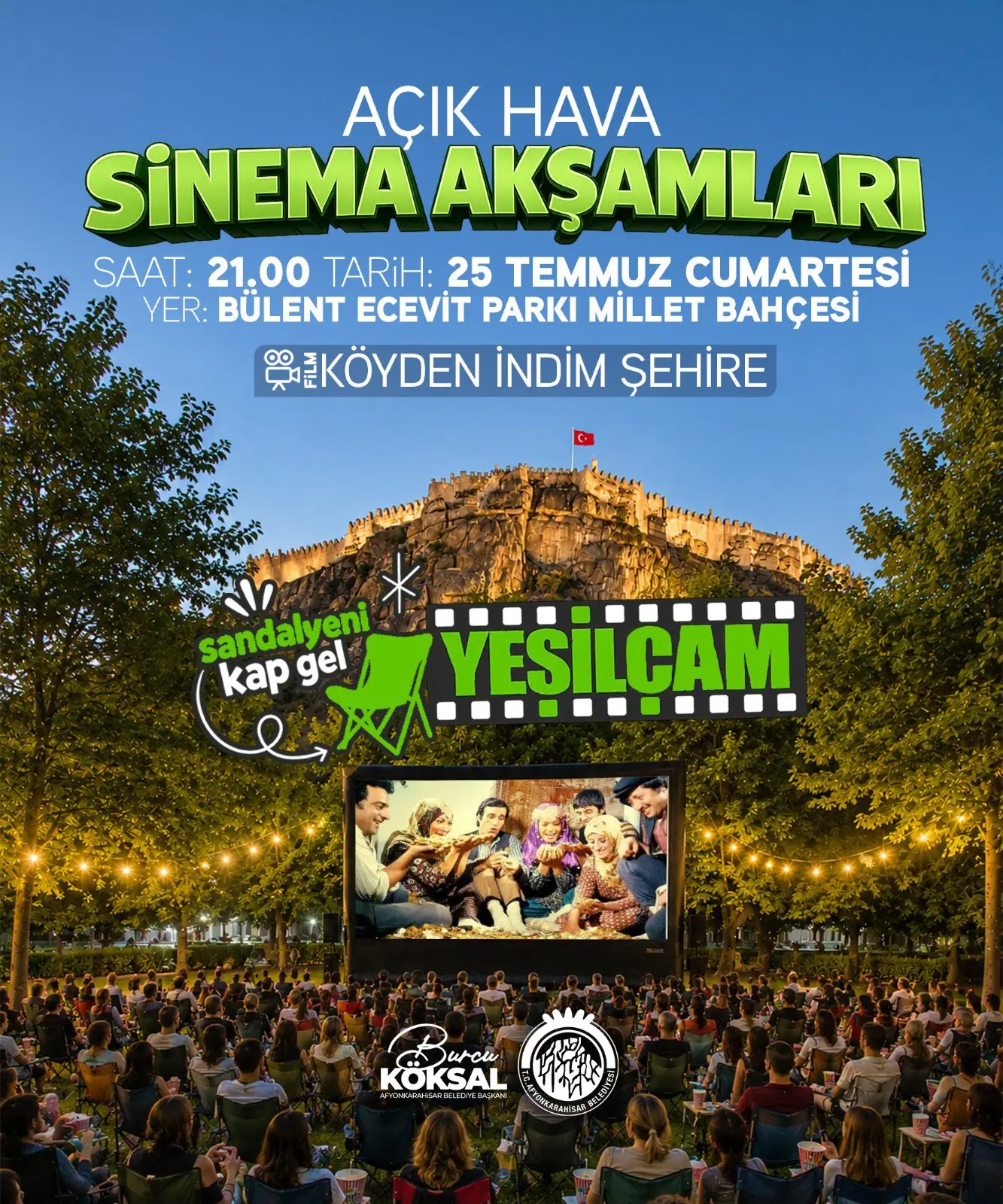 Açık hava sinema etkinliği 25 Temmuz'da