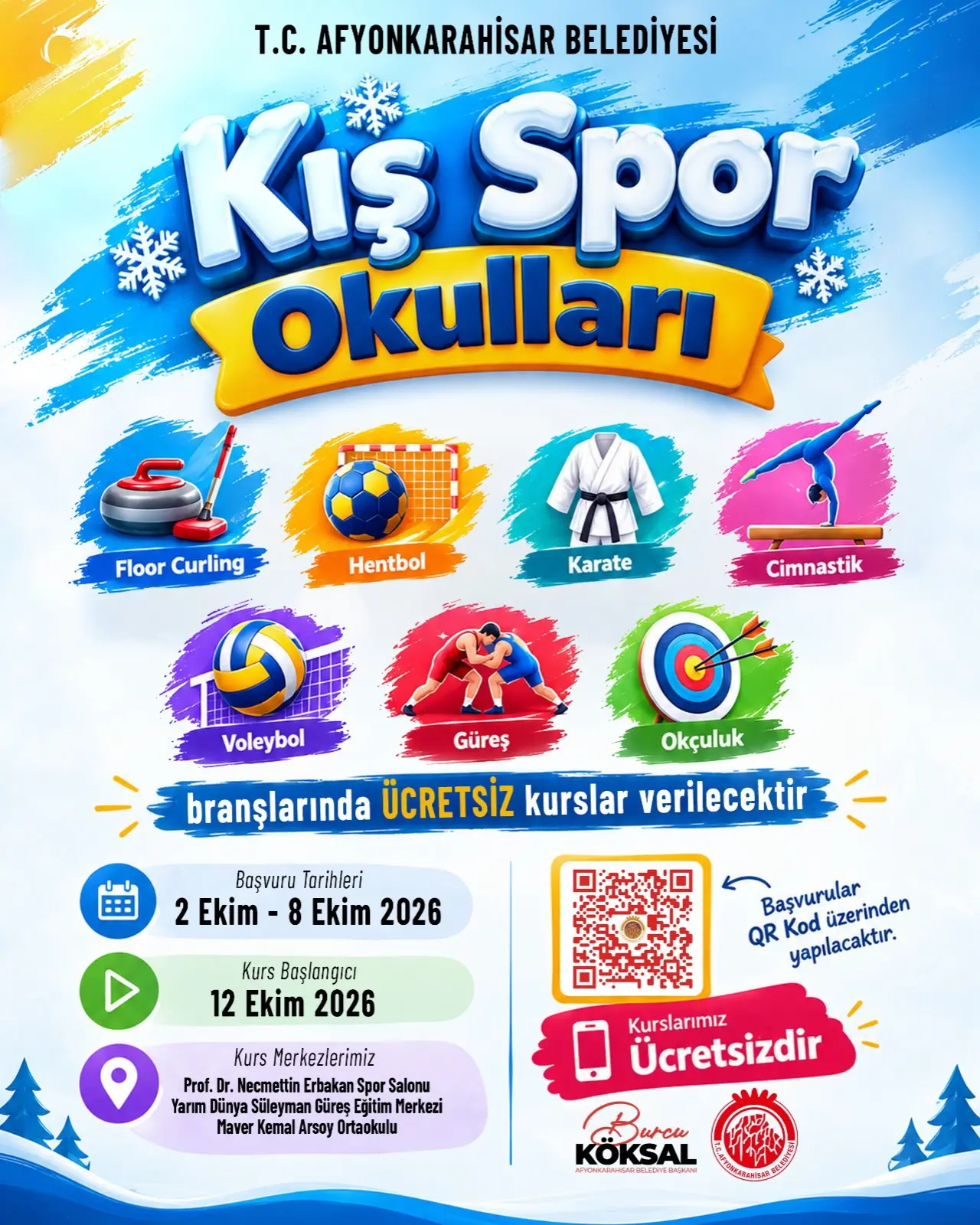 Kış Spor Kursları Başlıyor