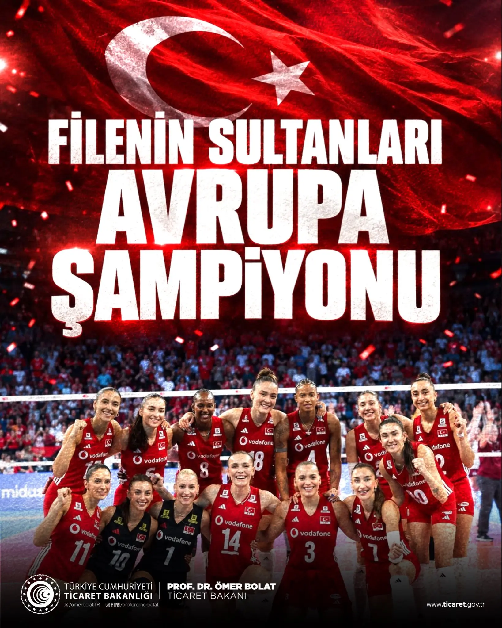 A Milli Kadın Voleybol Takımı Avrupa Şampiyonu oldu