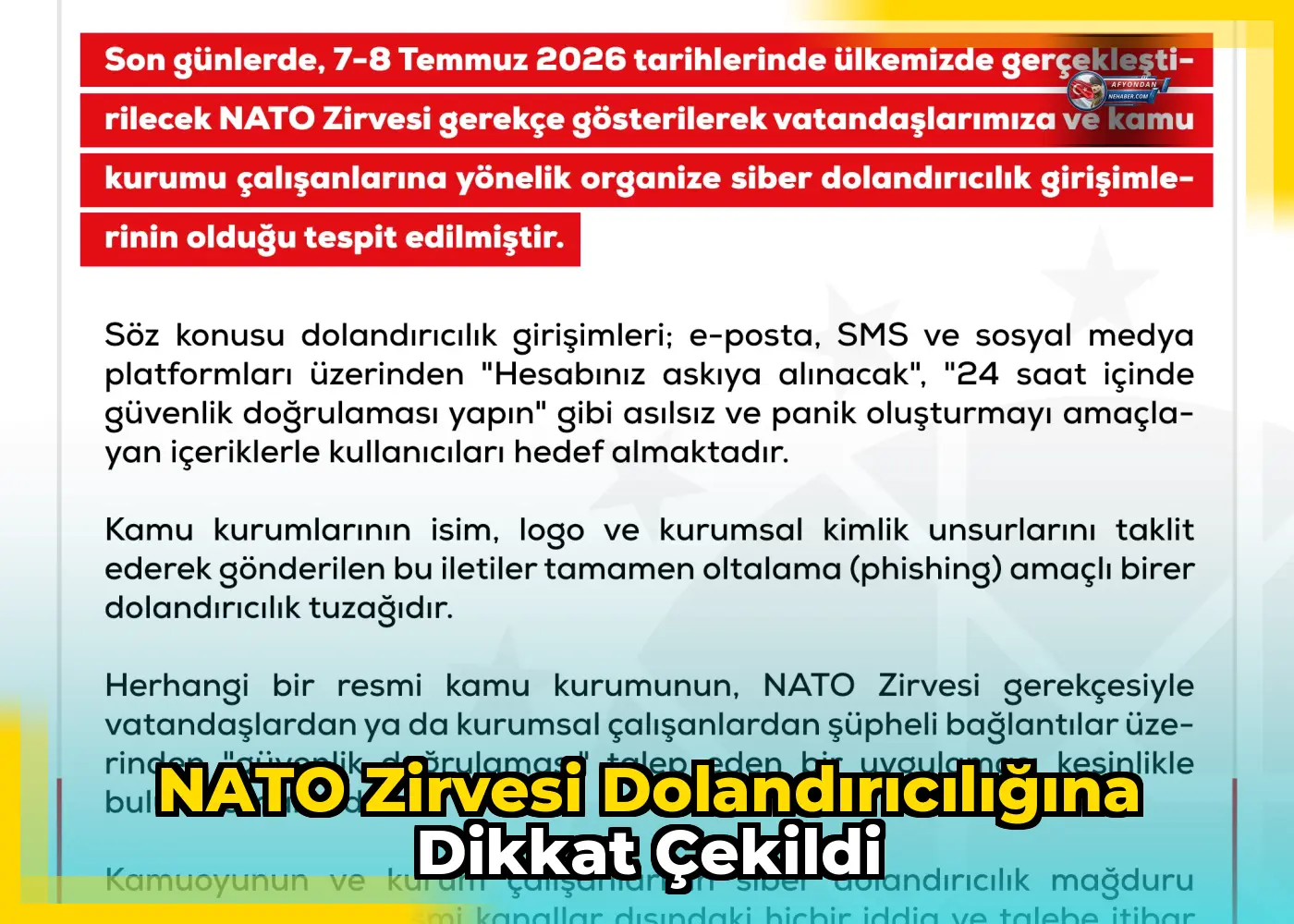 NATO Zirvesi dolandırıcılığına dikkat çekildi