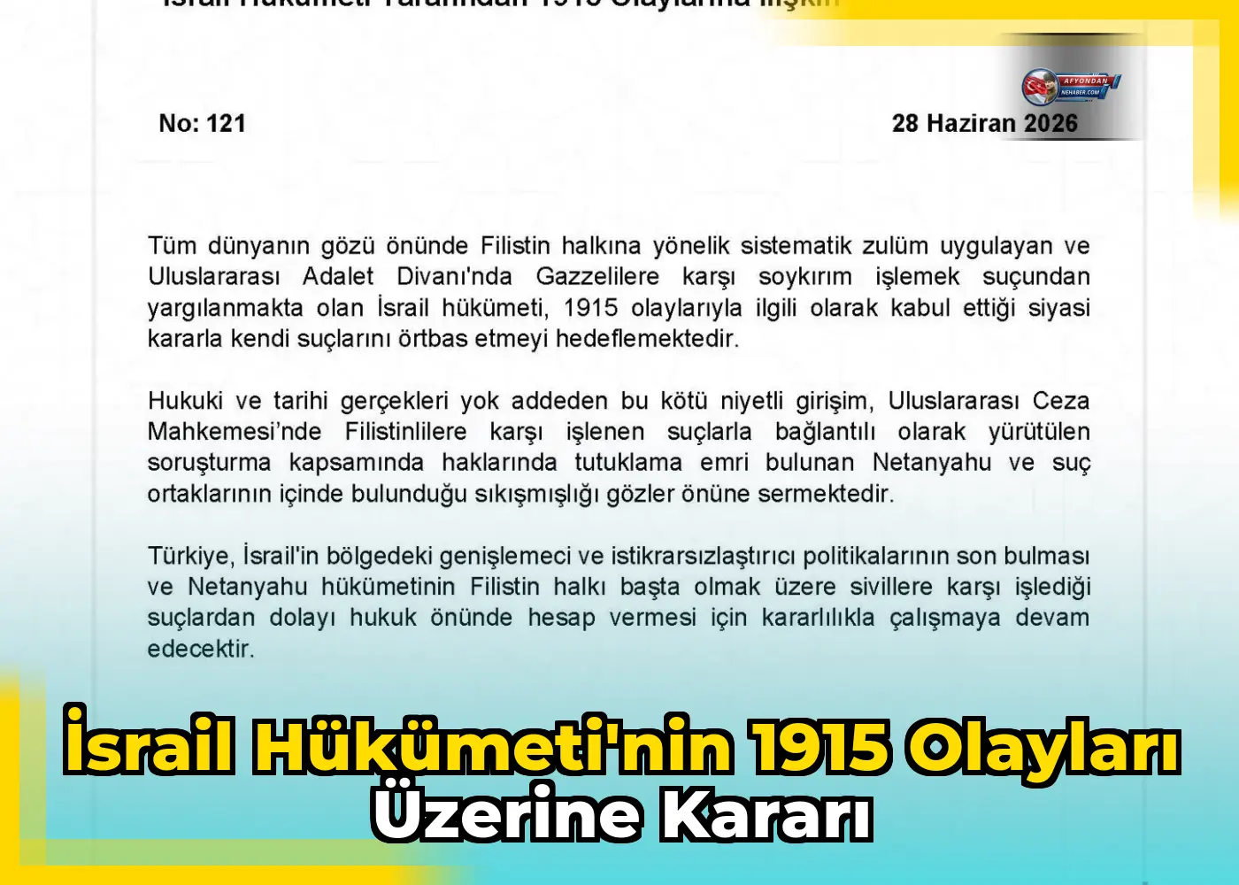 İsrail Hükümeti'nin 1915 Olayları Üzerine Kararı