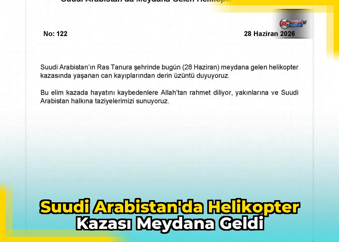 Suudi Arabistan'da helikopter kazası meydana geldi