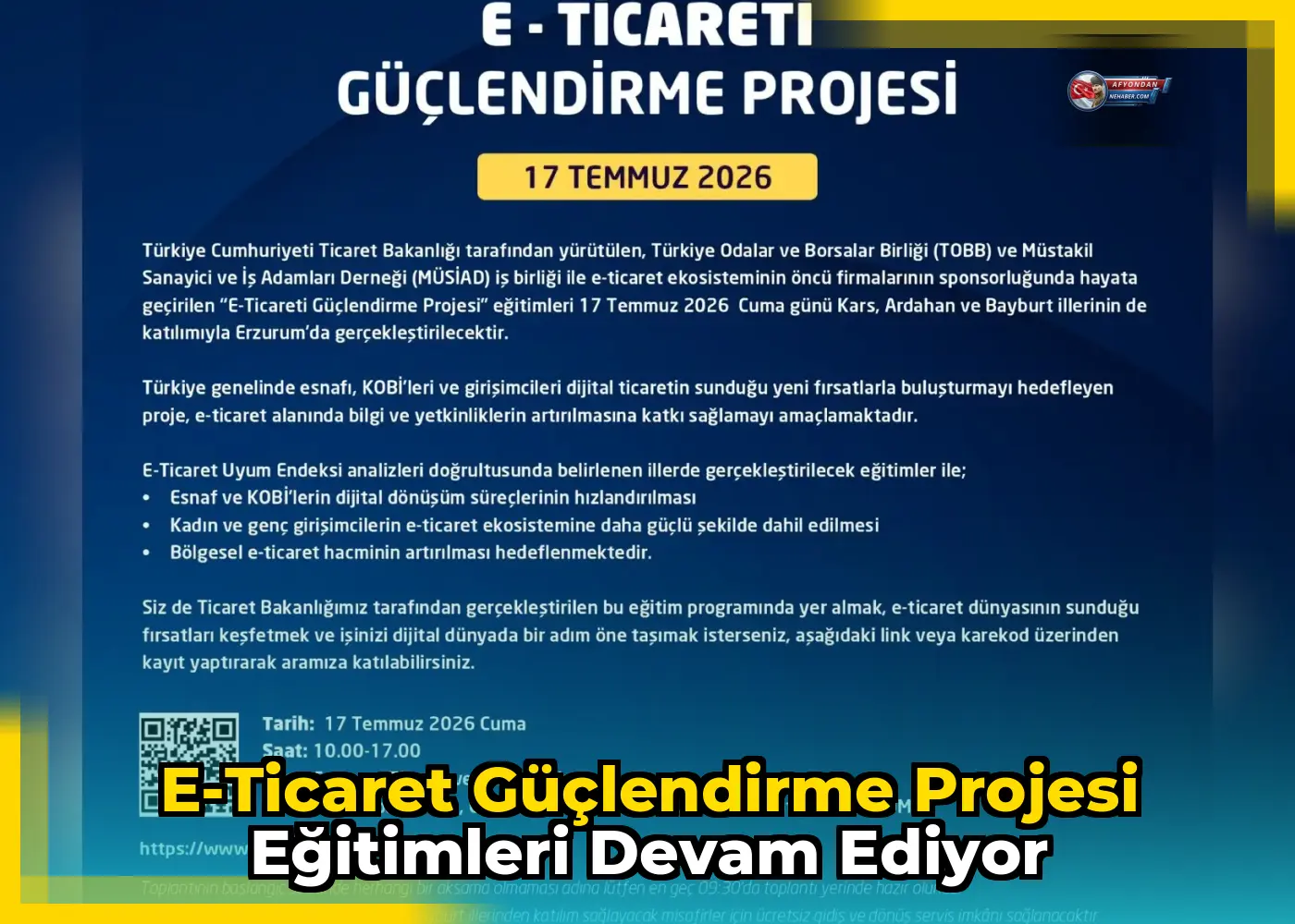 E-Ticaret Güçlendirme Projesi Eğitimleri Devam Ediyor