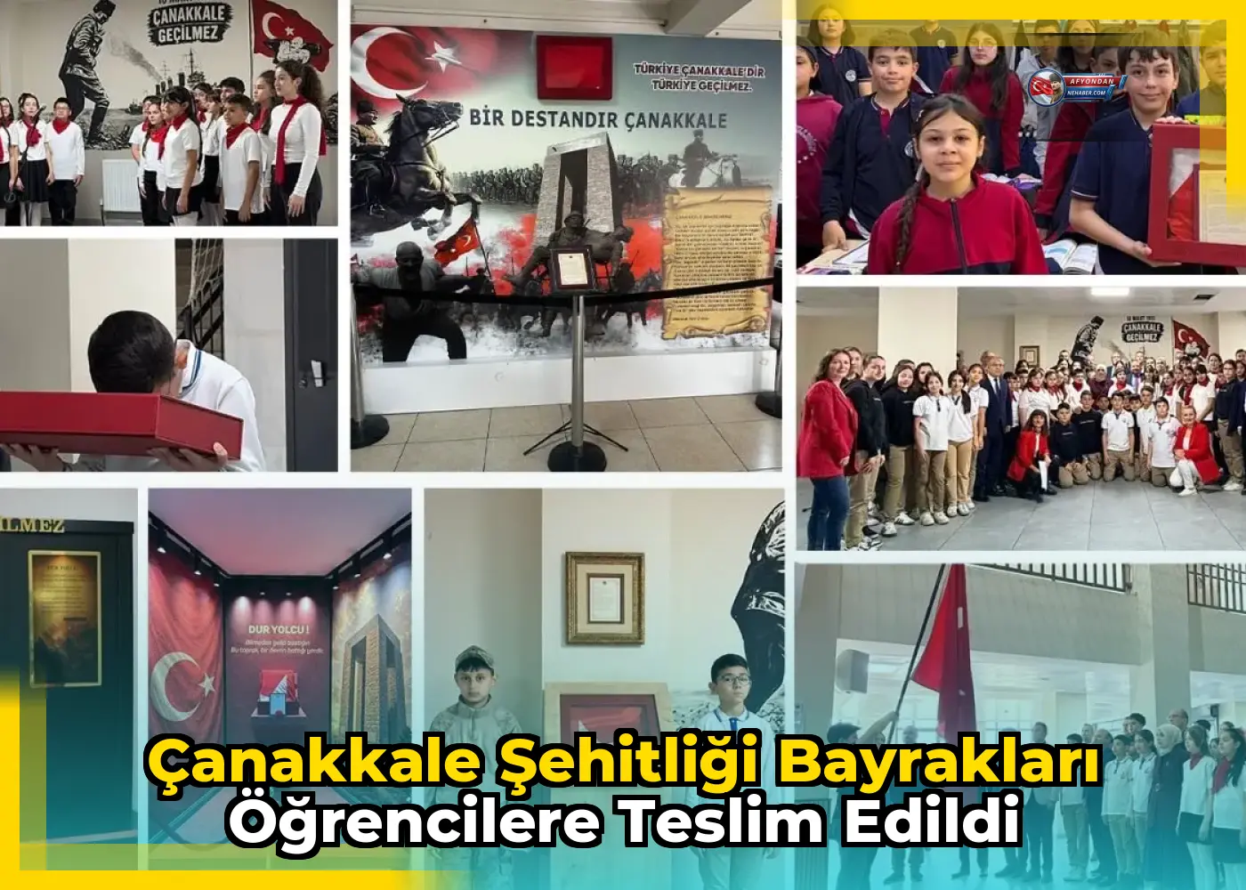 Çanakkale Şehitliği Bayrakları Öğrencilere Teslim Edildi