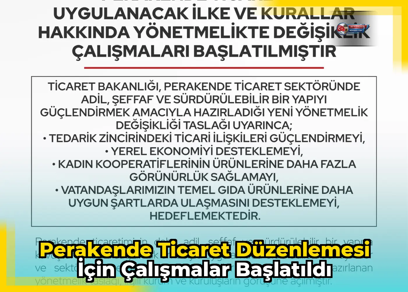 Perakende ticaret düzenlemesi için çalışmalar başlatıldı