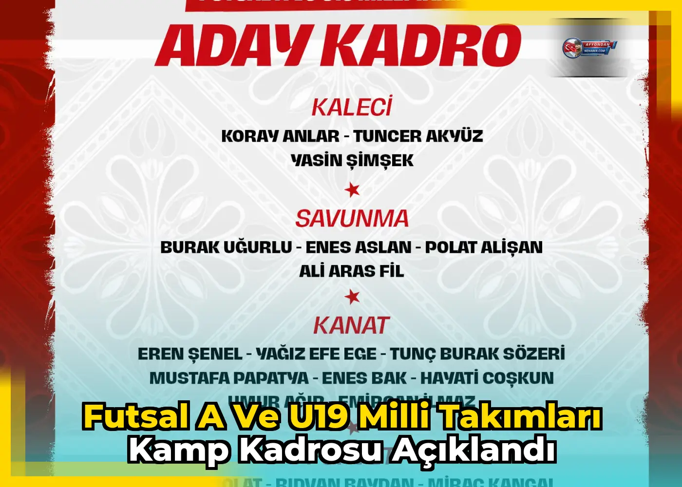 Futsal A ve U19 Milli Takımları kamp kadrosu açıklandı