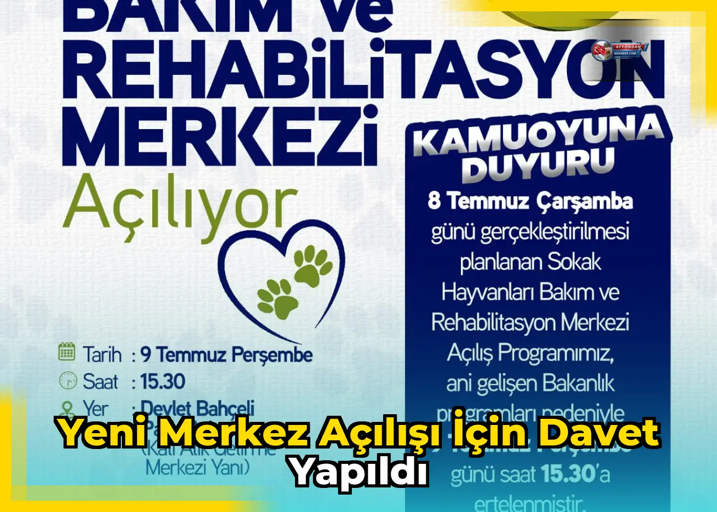 Yeni merkez açılışı için davet yapıldı