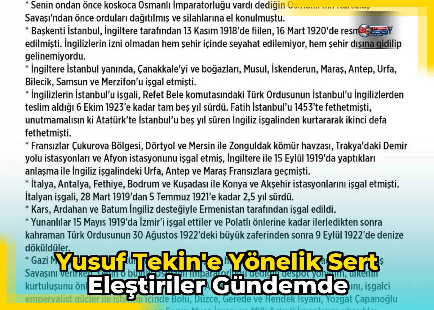 Yusuf Tekin'e yönelik sert eleştiriler gündemde
