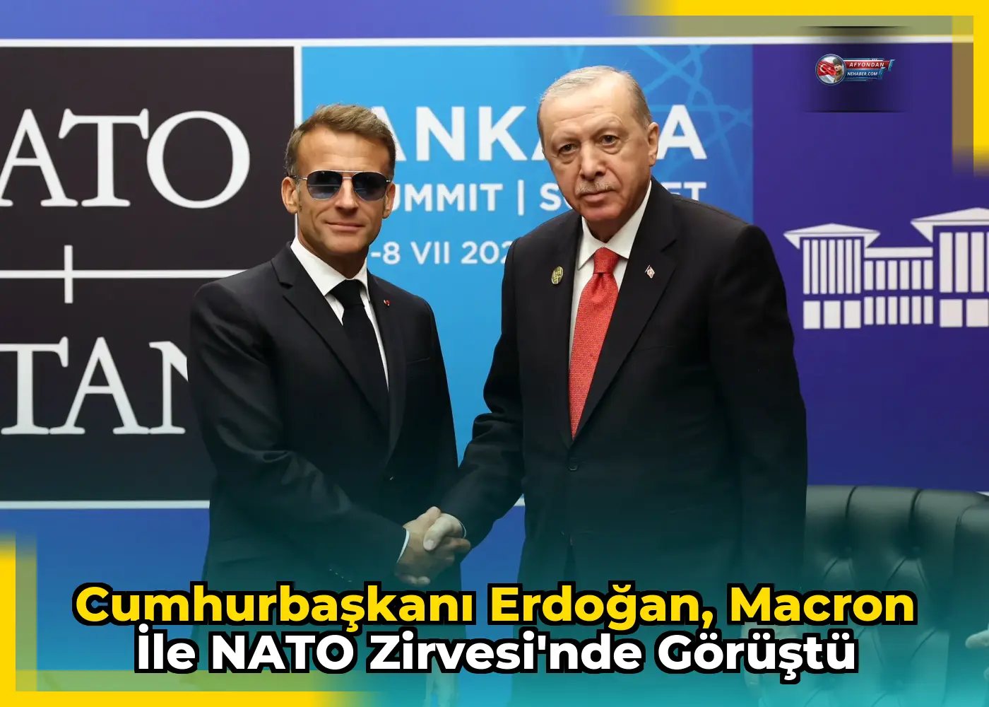 Cumhurbaşkanı Erdoğan, Macron ile NATO Zirvesi'nde görüştü