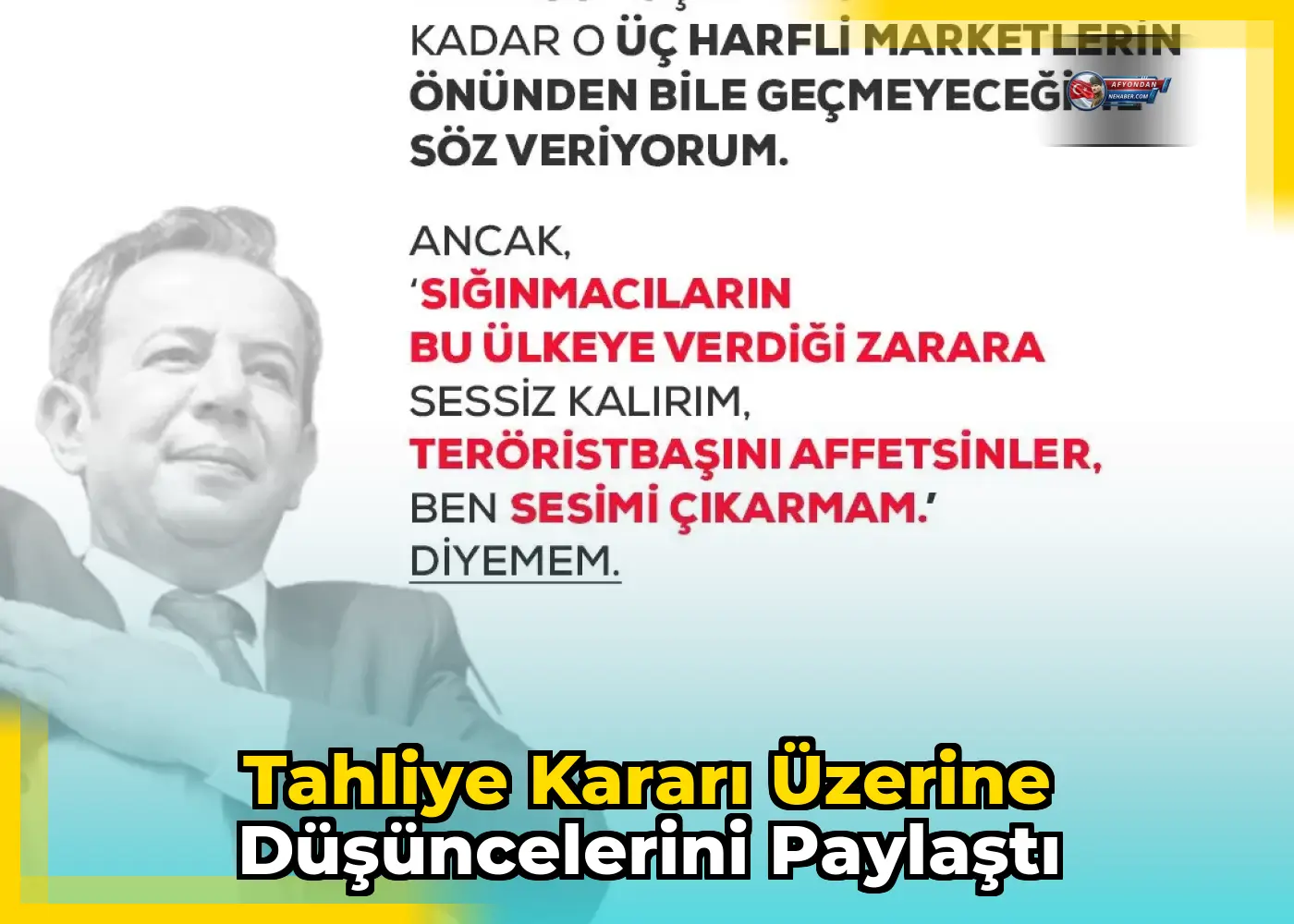 Tahliye kararı üzerine düşüncelerini paylaştı