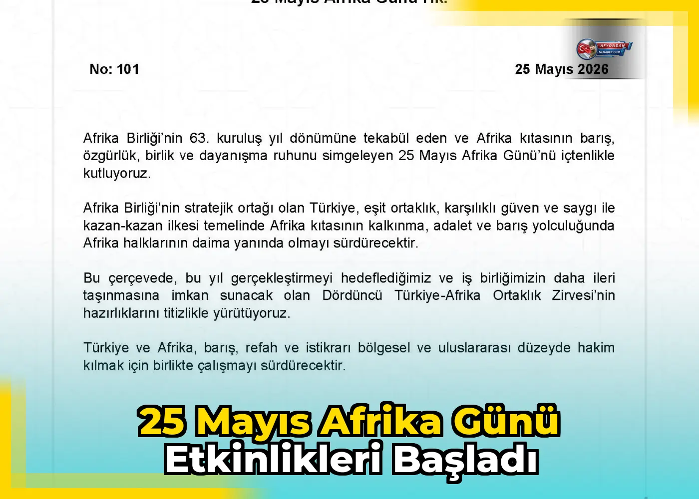 25 Mayıs Afrika Günü etkinlikleri başladı