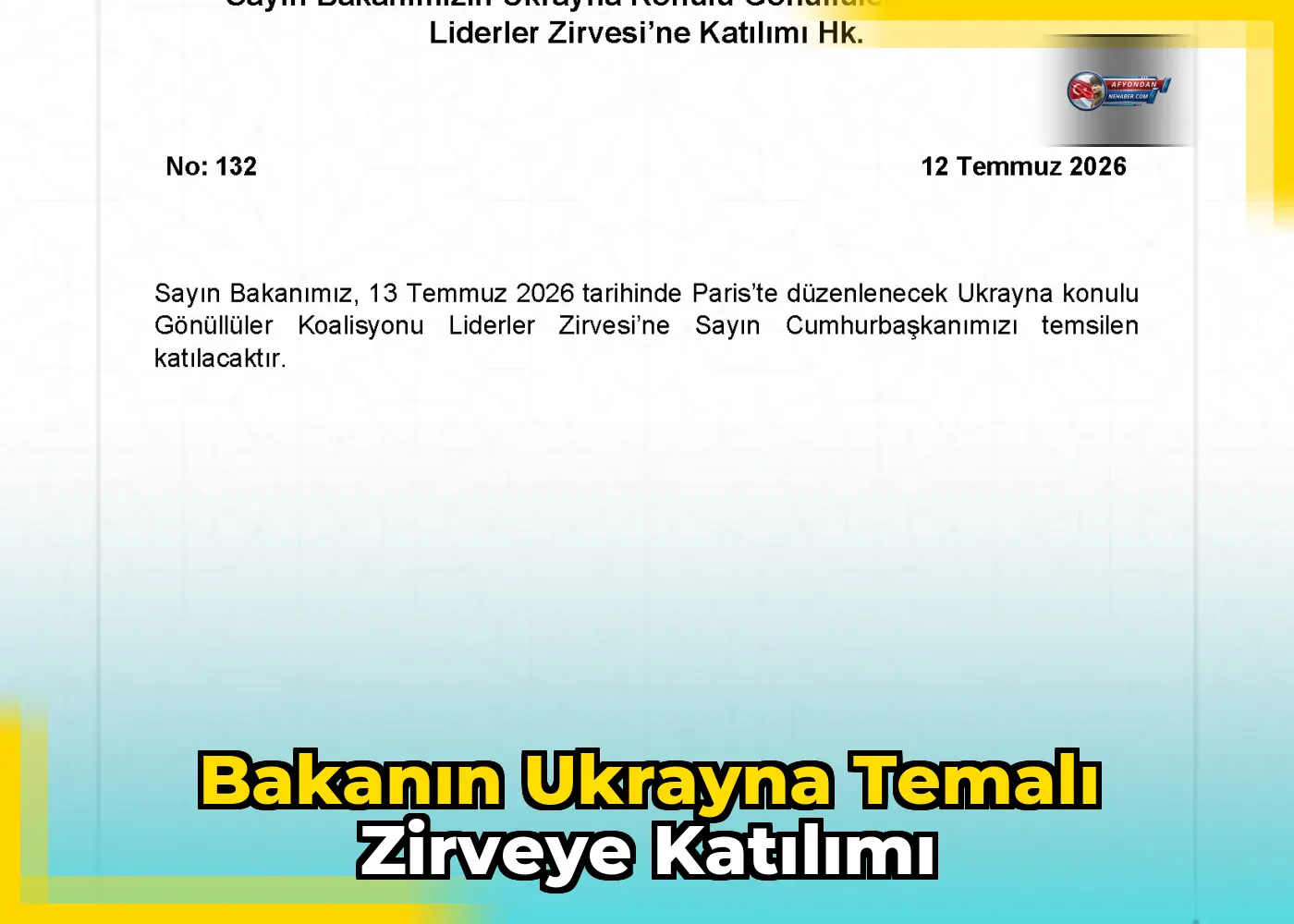 Bakanın Ukrayna Temalı Zirveye Katılımı
