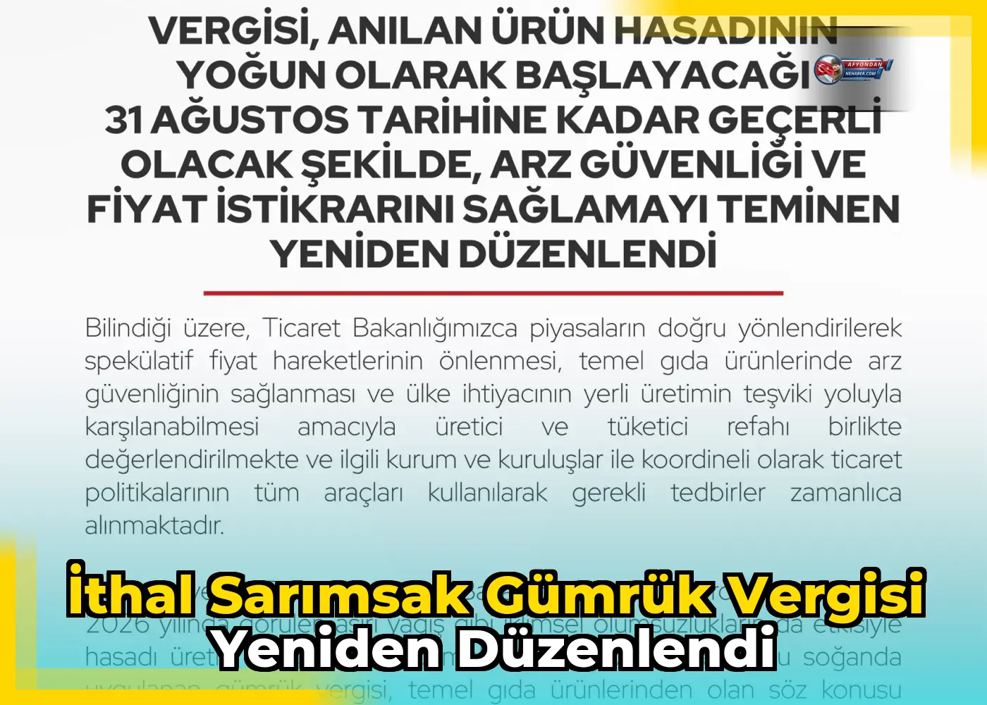 İthal sarımsak gümrük vergisi yeniden düzenlendi