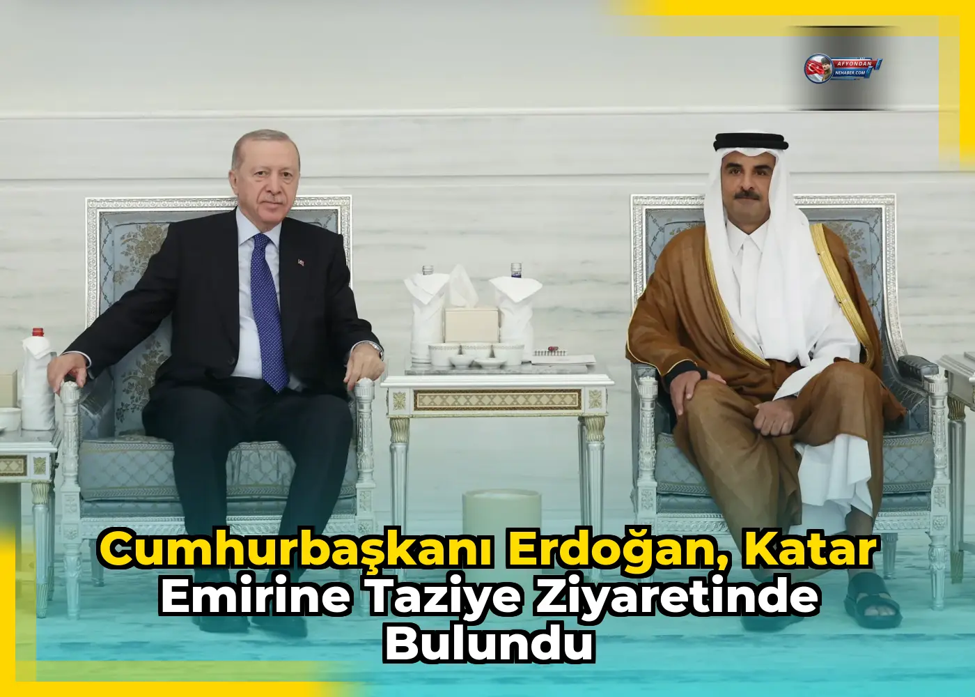 Cumhurbaşkanı Erdoğan, Katar Emirine taziye ziyaretinde bulundu