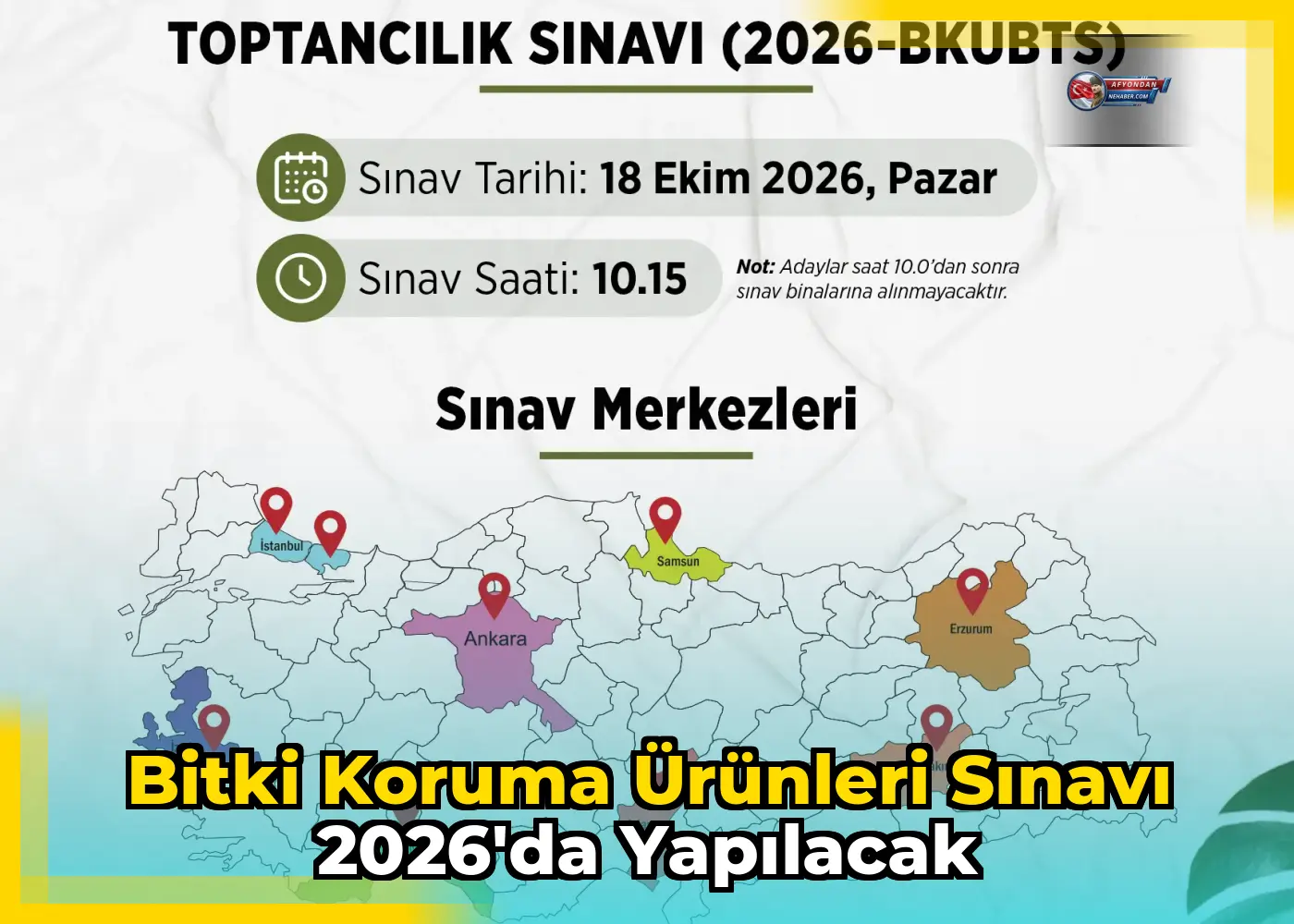 Bitki Koruma Ürünleri Sınavı 2026'da Yapılacak