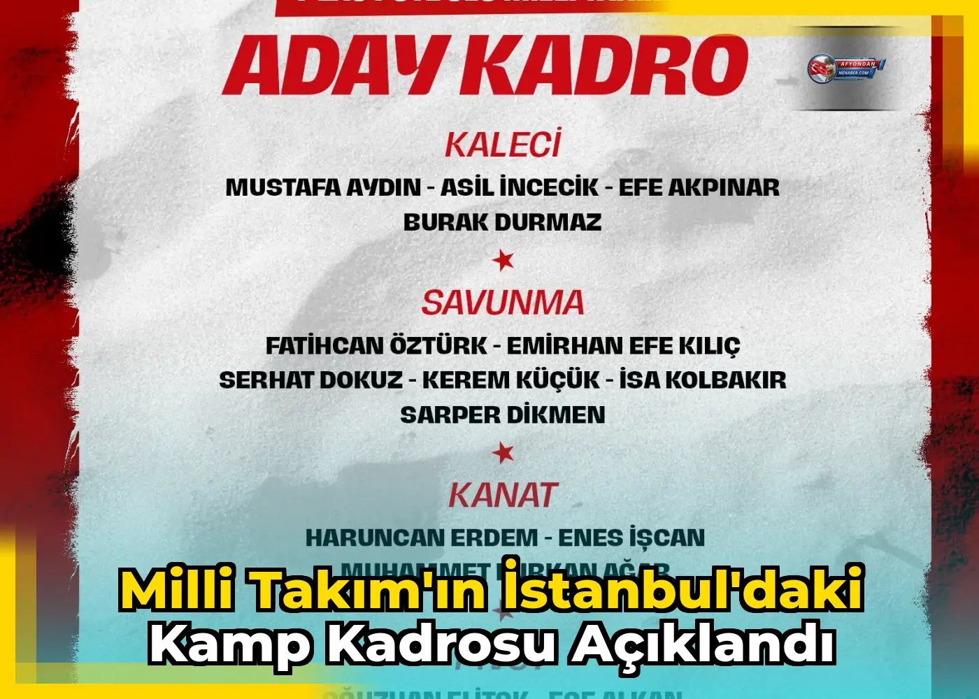 Milli Takım'ın İstanbul'daki kamp kadrosu açıklandı