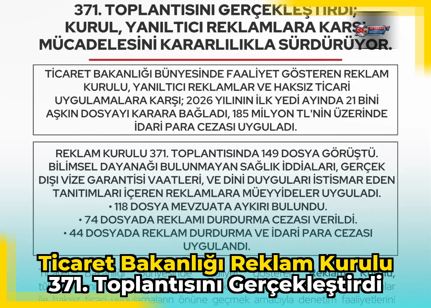 Ticaret Bakanlığı Reklam Kurulu 371. Toplantısını Gerçekleştirdi